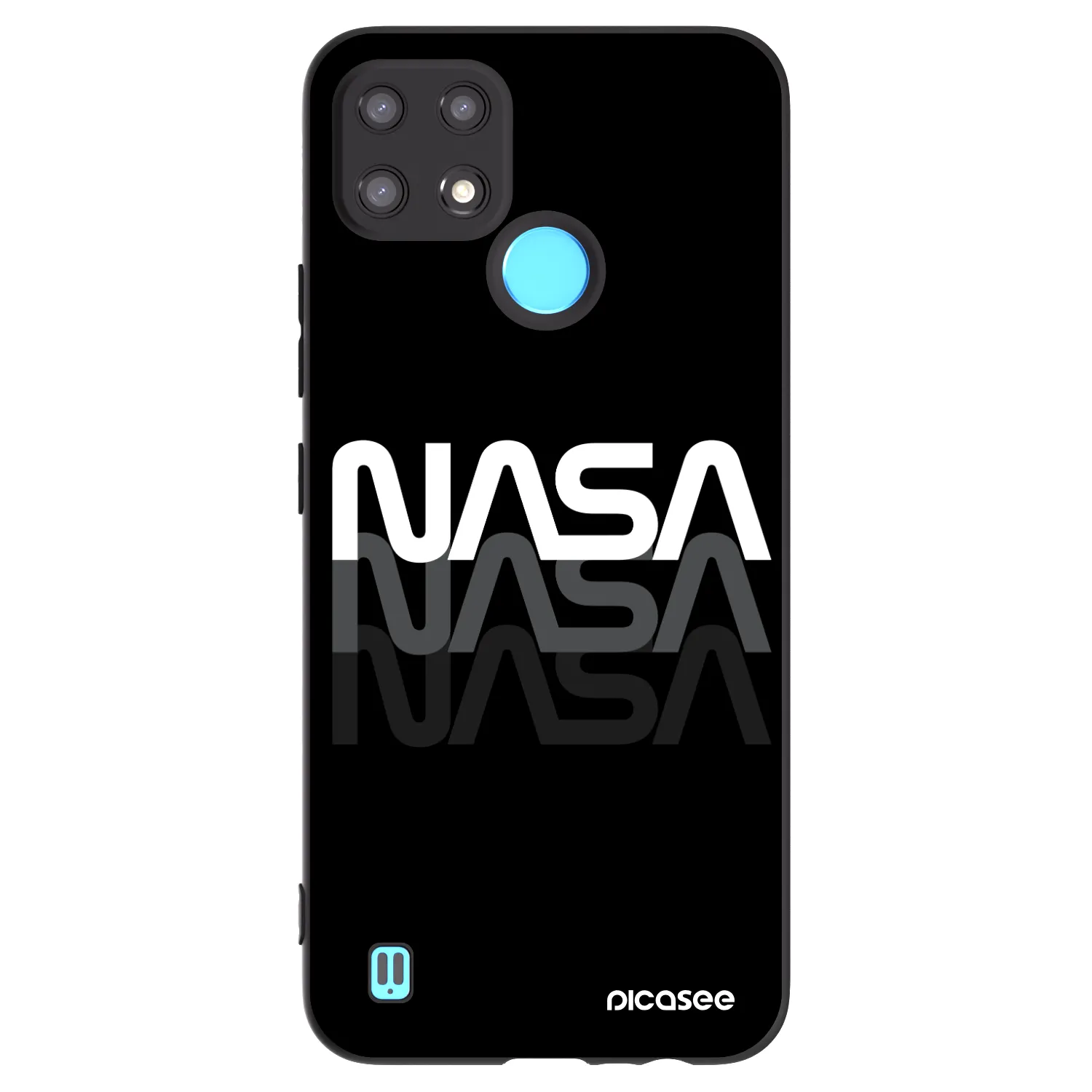 Picasee silikonski črni ovitek za Realme C21 - NASA Triple