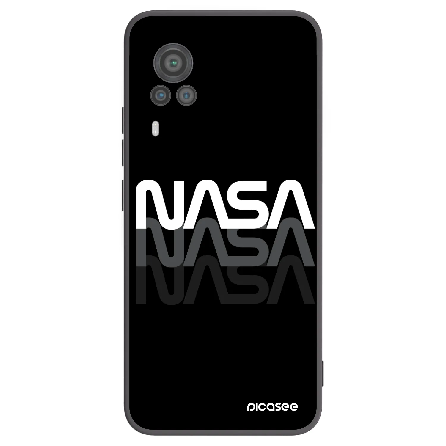 Picasee silikonski črni ovitek za Vivo X60 Pro 5G - NASA Triple