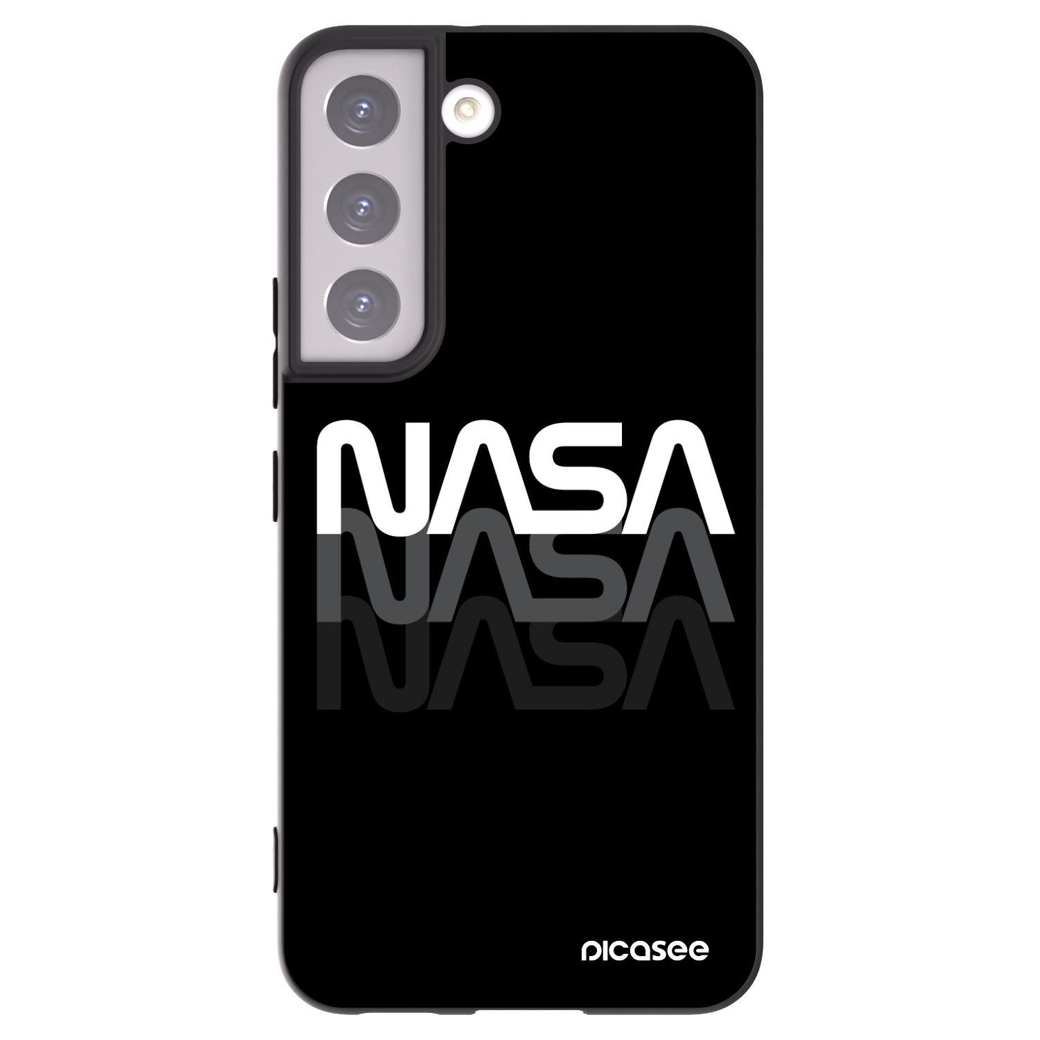 Picasee silikonski črni ovitek za Samsung Galaxy S22 5G - NASA Triple