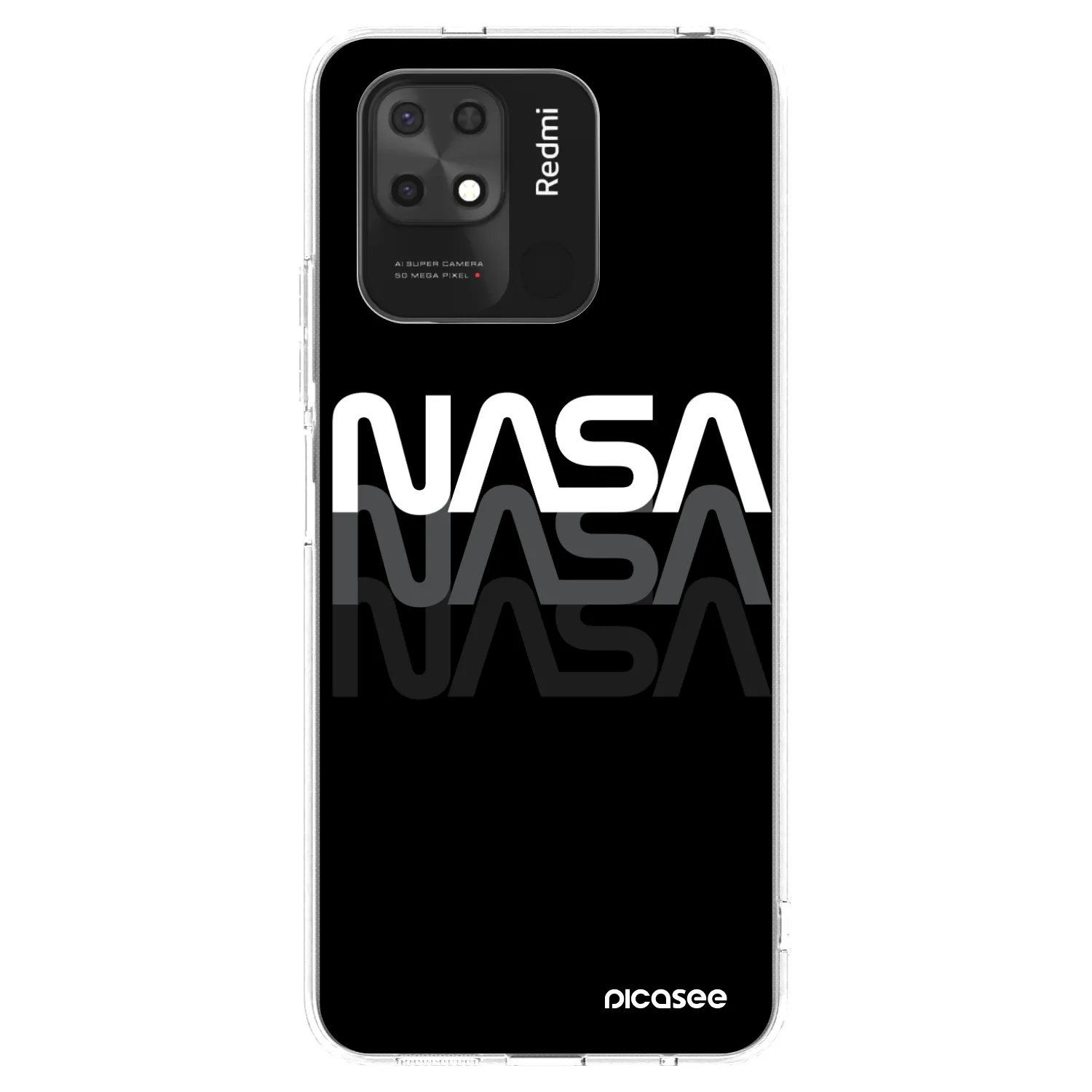 Picasee silikonski prozorni ovitek za Xiaomi Redmi 10C - NASA Triple