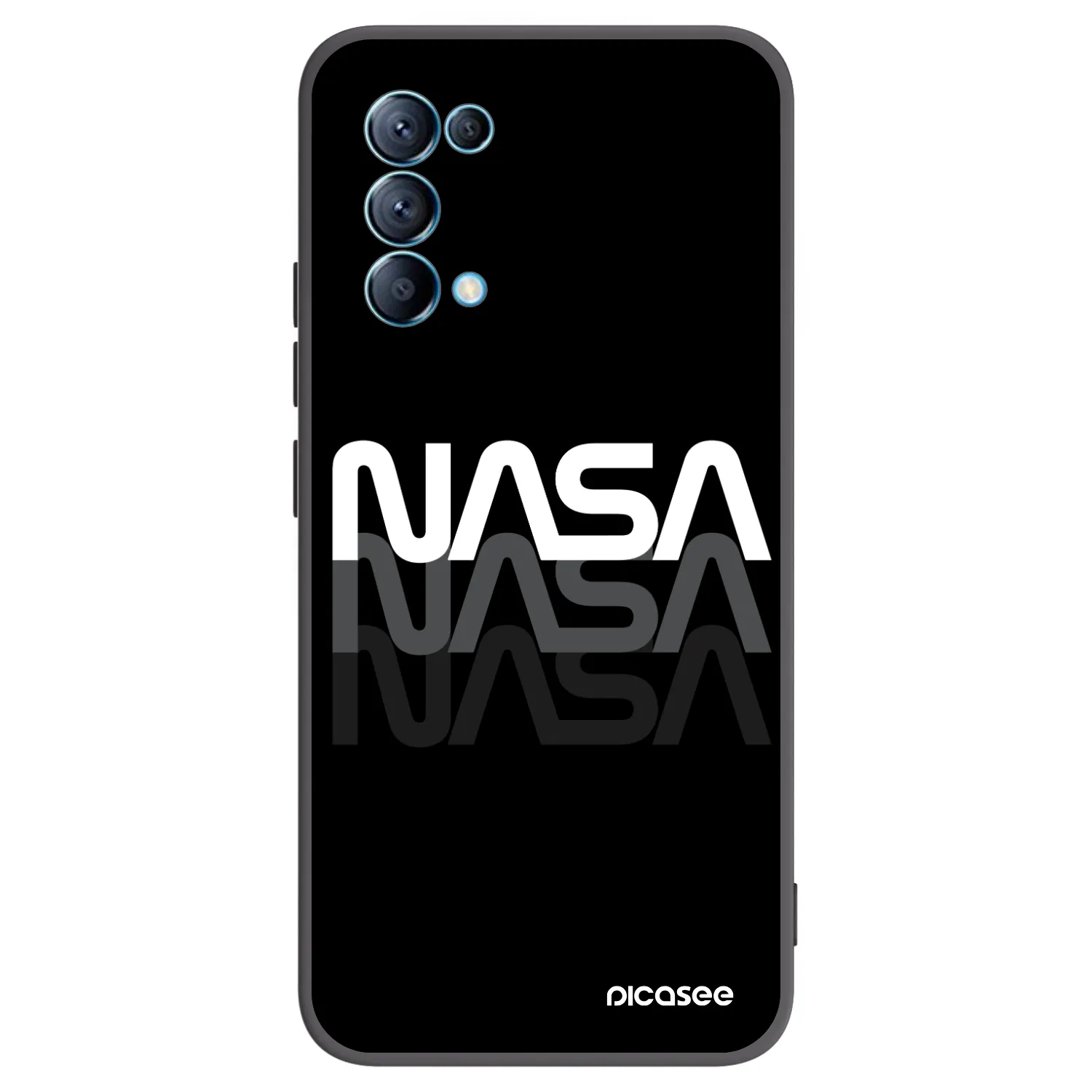 Picasee silikonski črni ovitek za OPPO Reno 5 5G - NASA Triple