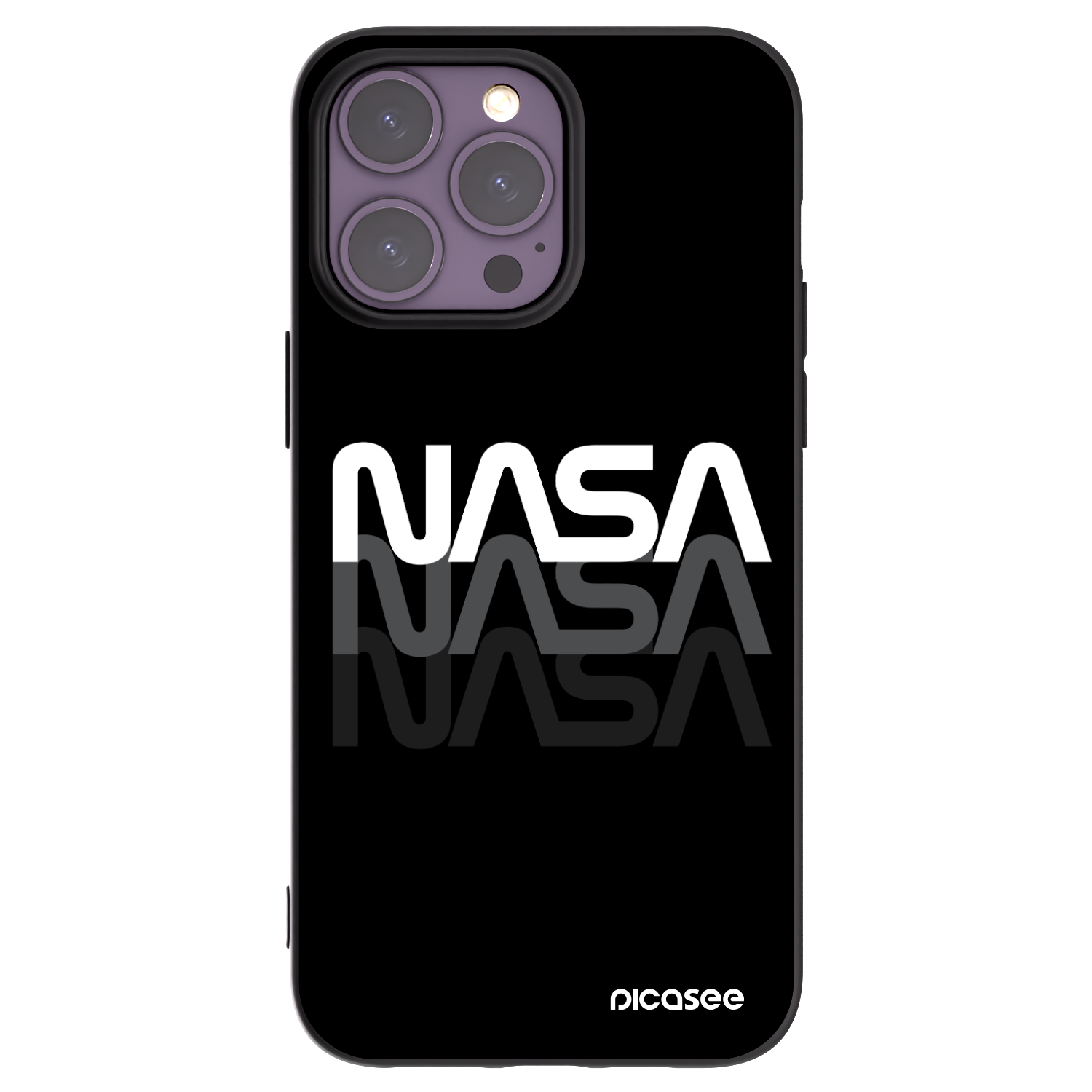 Picasee silikonski črni ovitek za Apple iPhone 14 Pro Max - NASA Triple