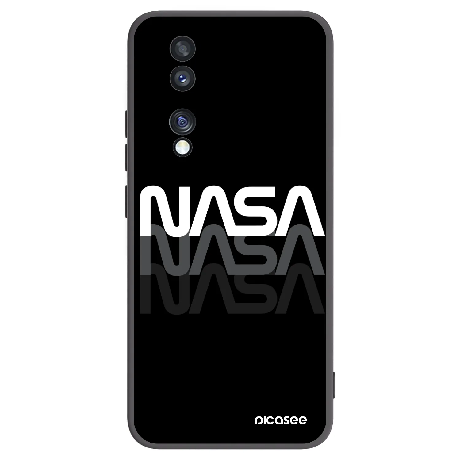 Picasee silikonski črni ovitek za Honor 70 - NASA Triple