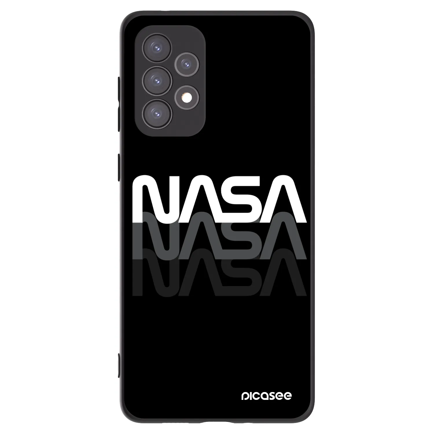 Picasee silikonski črni ovitek za Samsung Galaxy A73 5G - NASA Triple