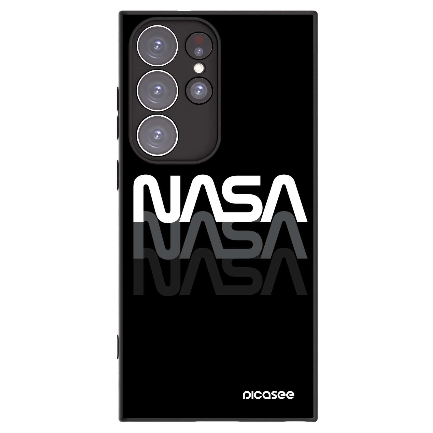 Picasee silikonski črni ovitek za Samsung Galaxy S23 Ultra 5G - NASA Triple