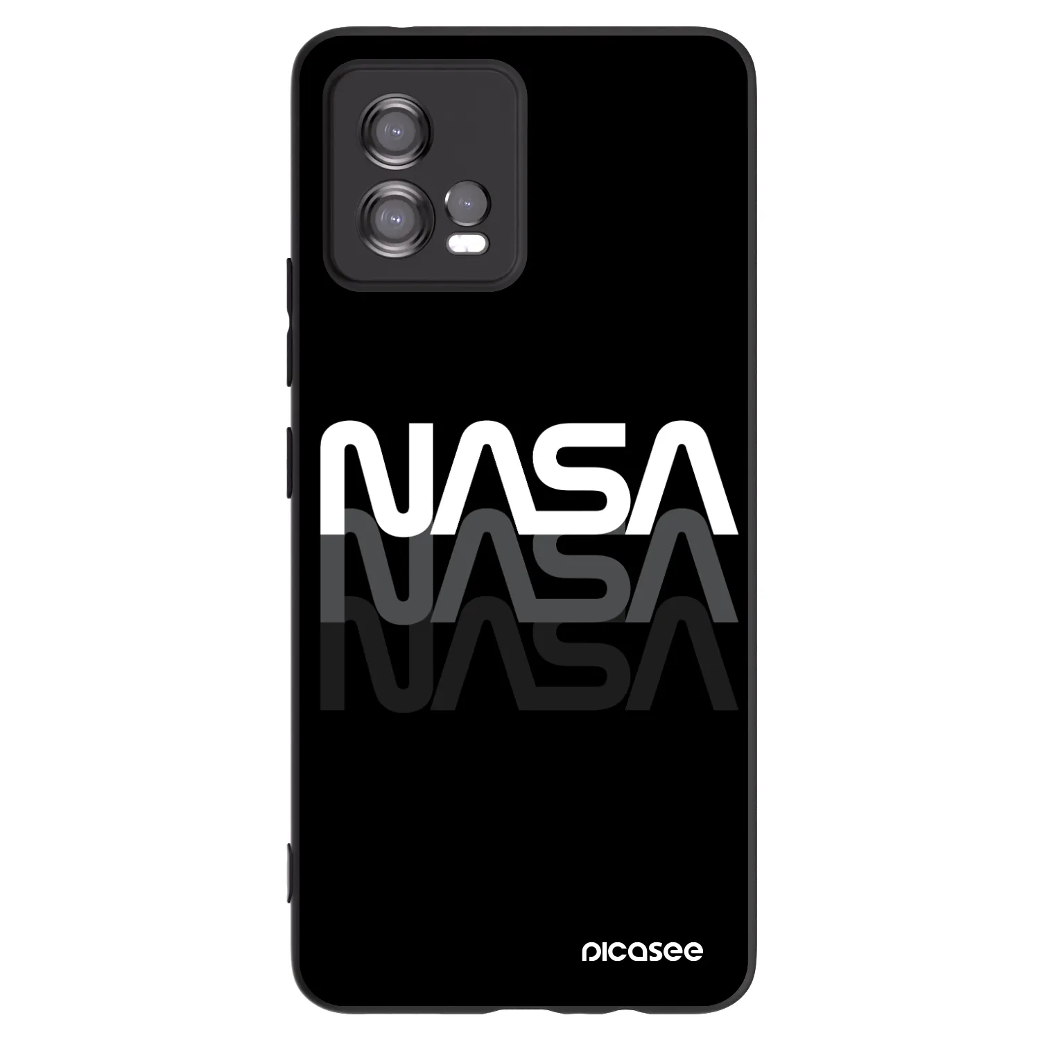 Picasee silikonski črni ovitek za Motorola Moto G72 - NASA Triple