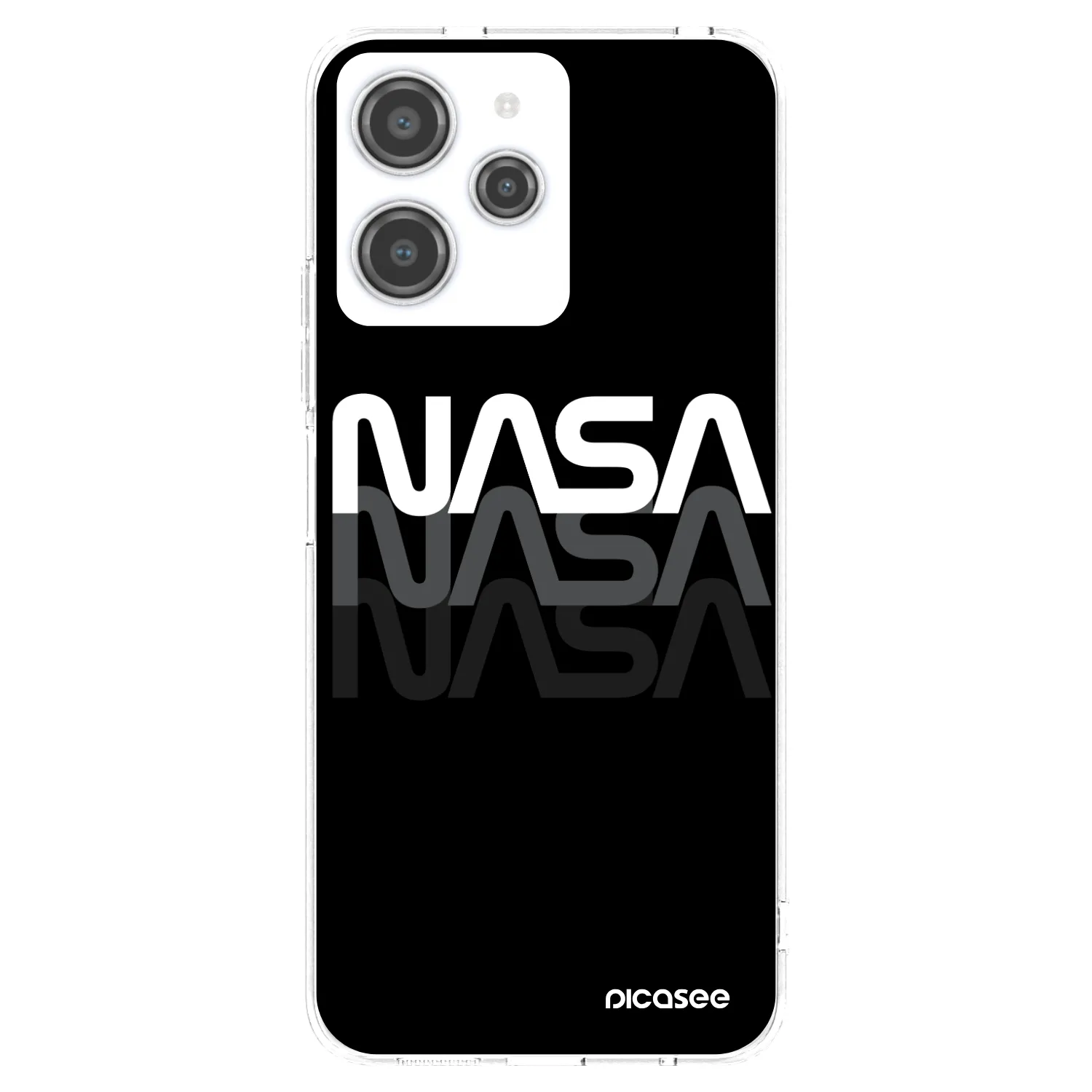 Picasee silikonski prozorni ovitek za Xiaomi Redmi 12 4G - NASA Triple