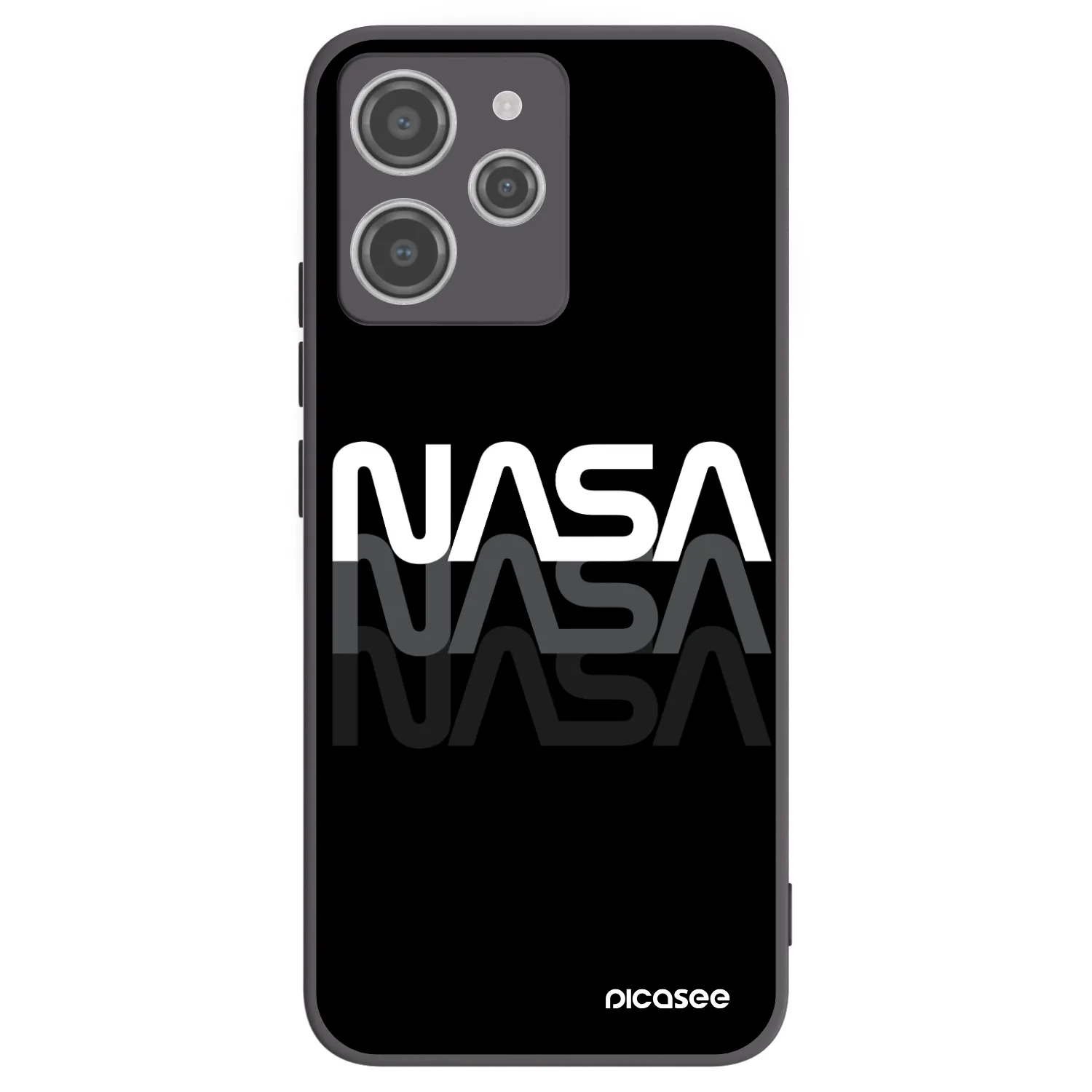 Picasee silikonski črni ovitek za Xiaomi Redmi 12 4G - NASA Triple