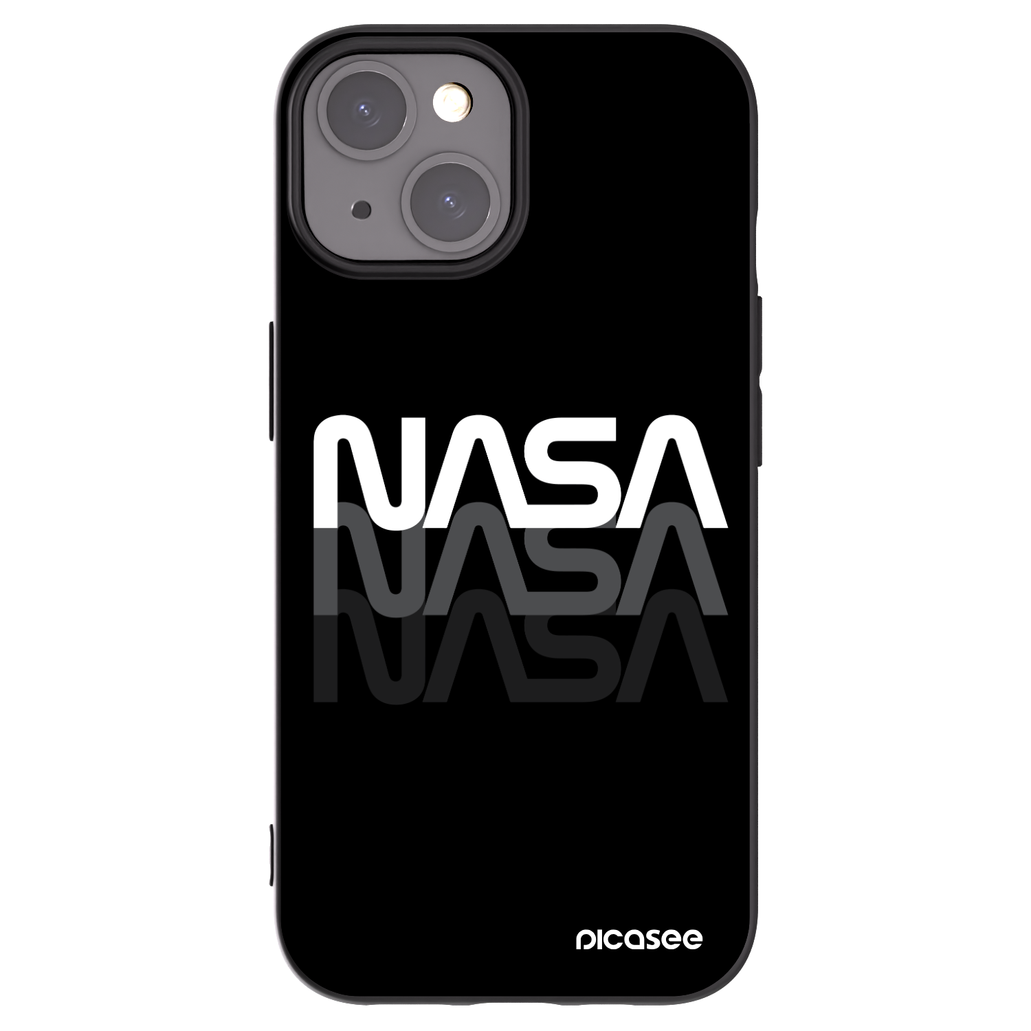Picasee silikonski črni ovitek za Apple iPhone 15 - NASA Triple