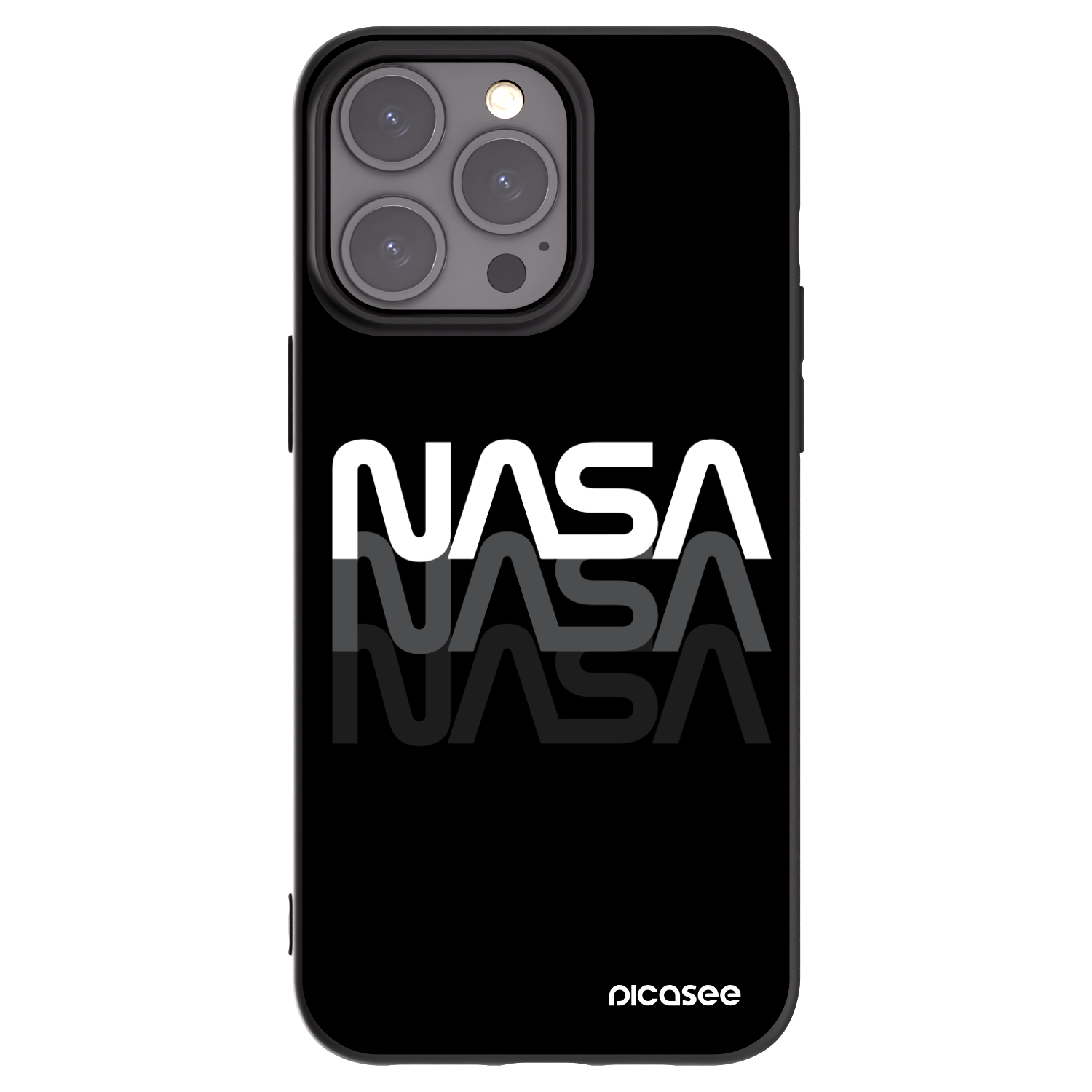 Picasee silikonski črni ovitek za Apple iPhone 15 Pro Max - NASA Triple