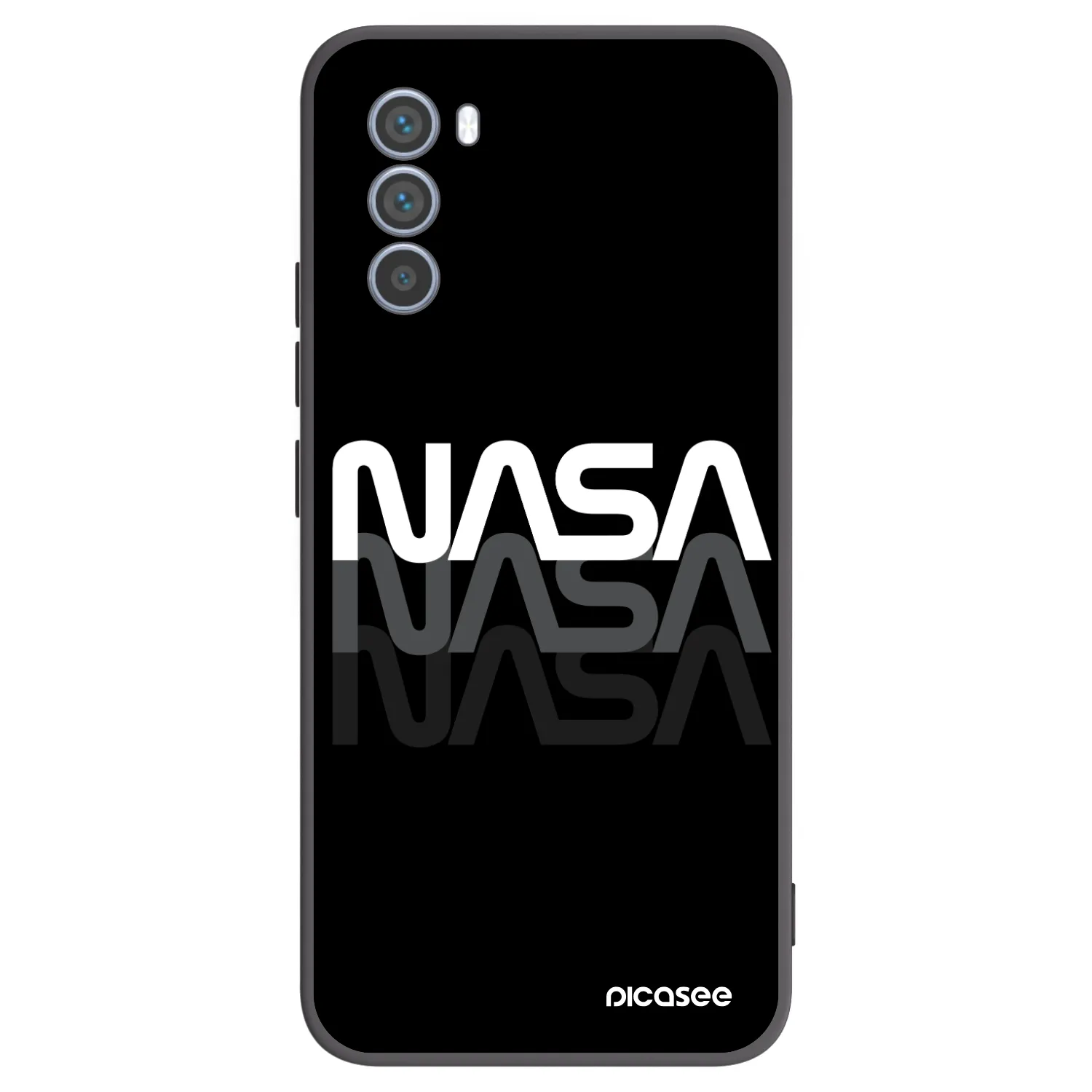 Picasee silikonski črni ovitek za Motorola Moto G62 - NASA Triple
