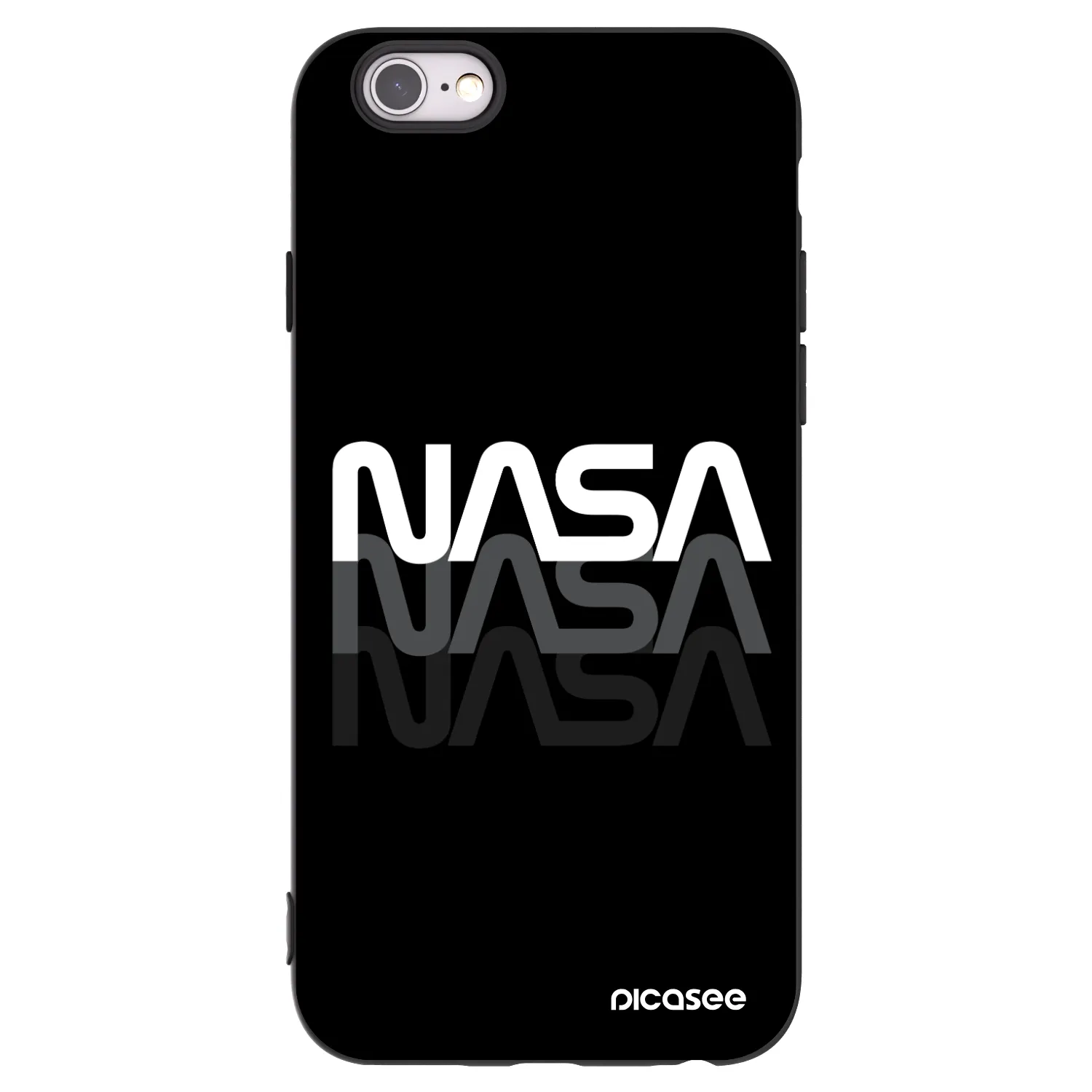 Picasee silikonski črni ovitek za Apple iPhone 6/6S - NASA Triple