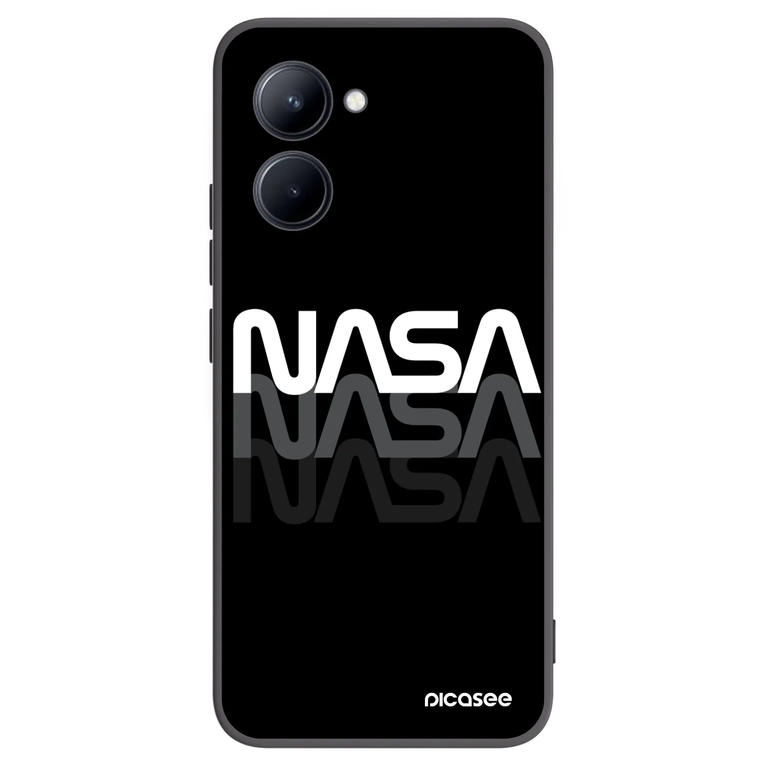 Picasee silikonski črni ovitek za Realme C33 (2023) - NASA Triple