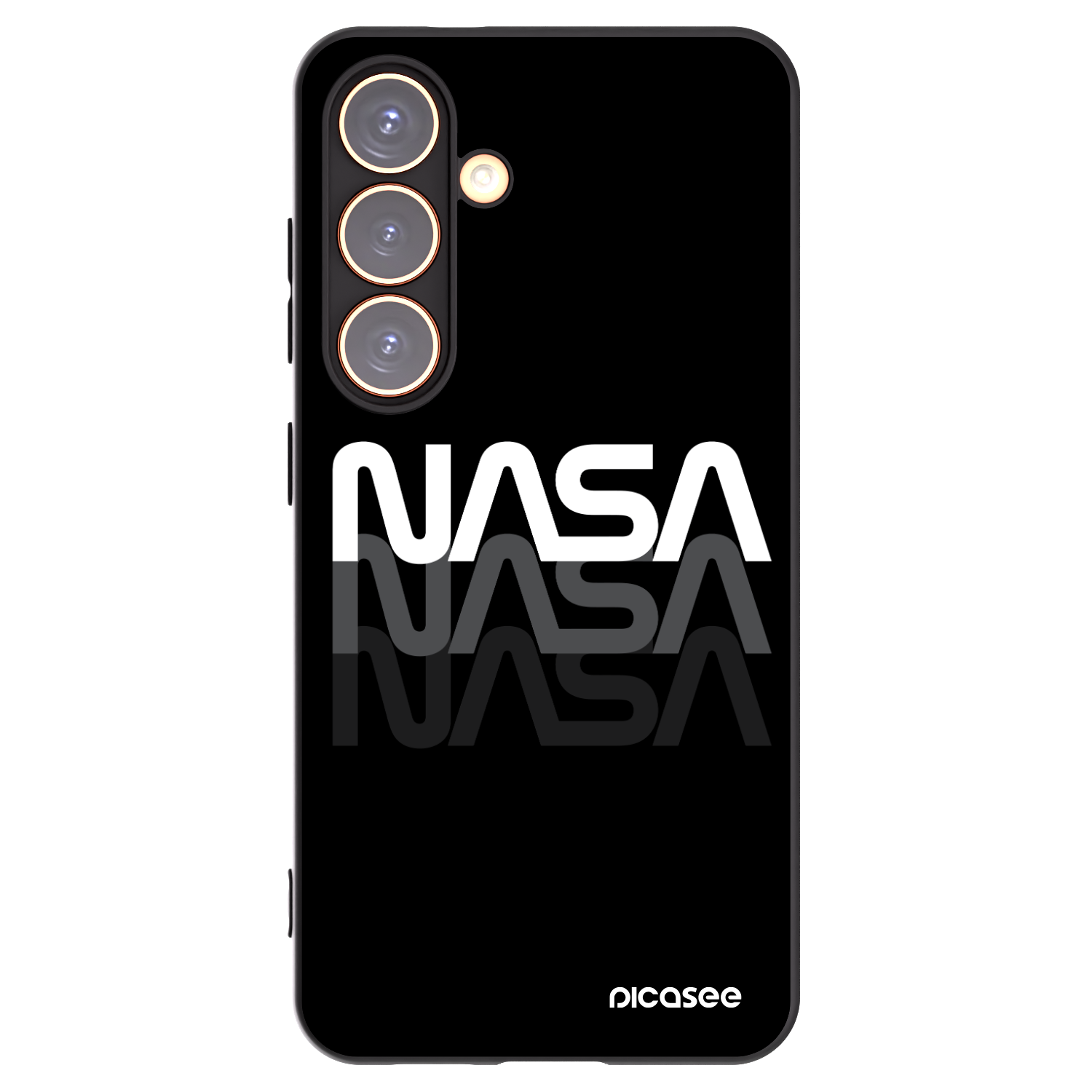 Picasee silikonski črni ovitek za Samsung Galaxy S24 S921B 5G - NASA Triple