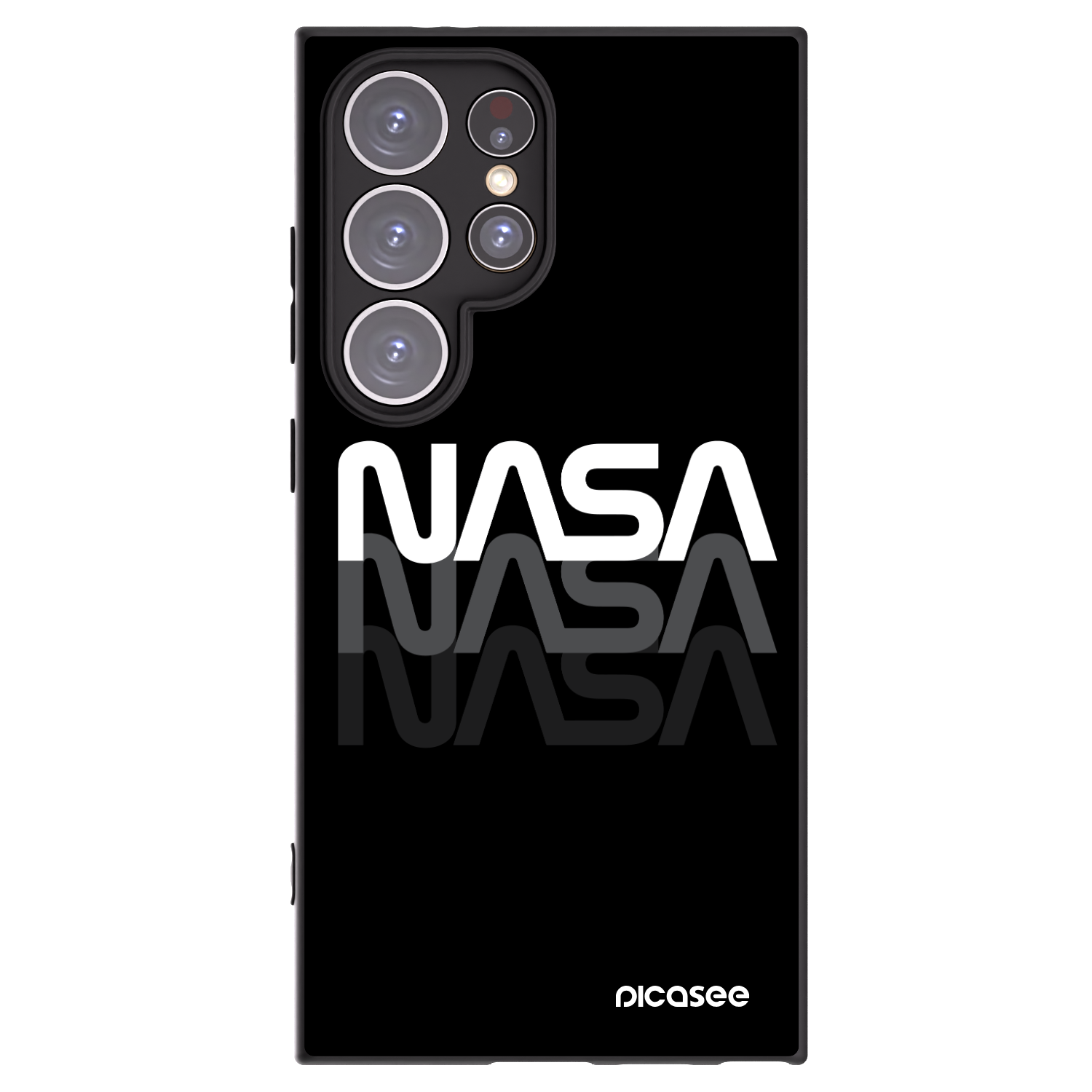 Picasee silikonski črni ovitek za Samsung Galaxy S24 Ultra S928B 5G - NASA Triple