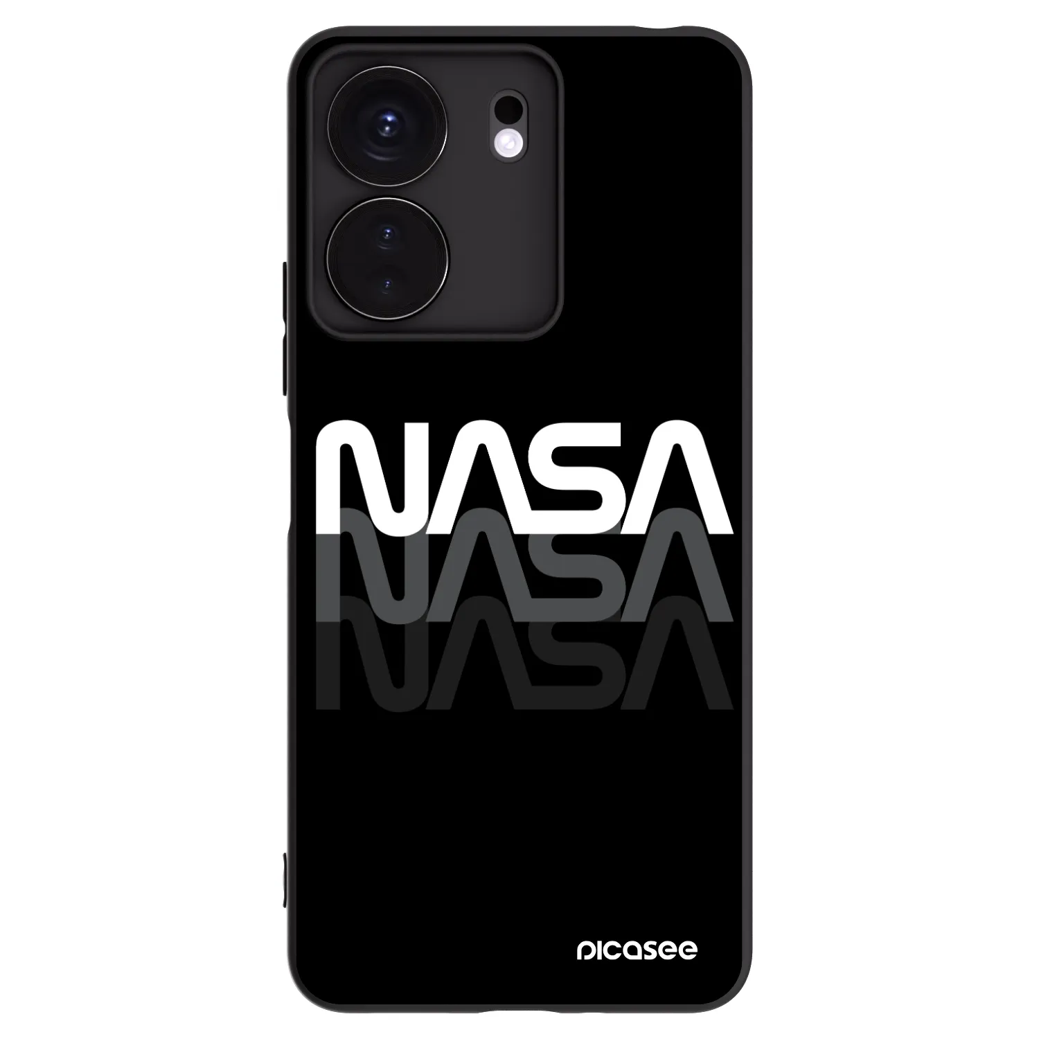 Picasee silikonski črni ovitek za Xiaomi Redmi 13C 4G - NASA Triple