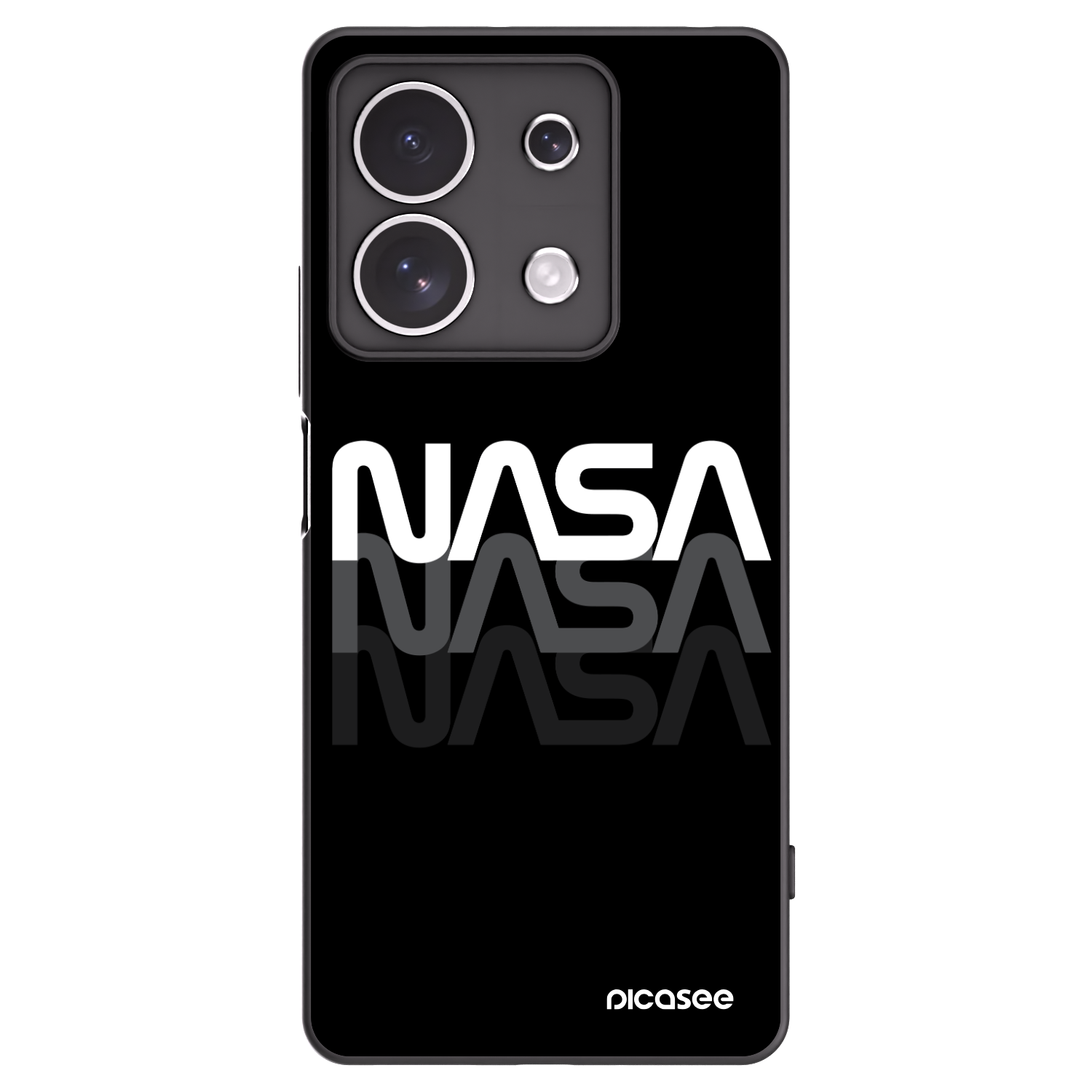 Picasee silikonski črni ovitek za Xiaomi Redmi Note 13 4G - NASA Triple