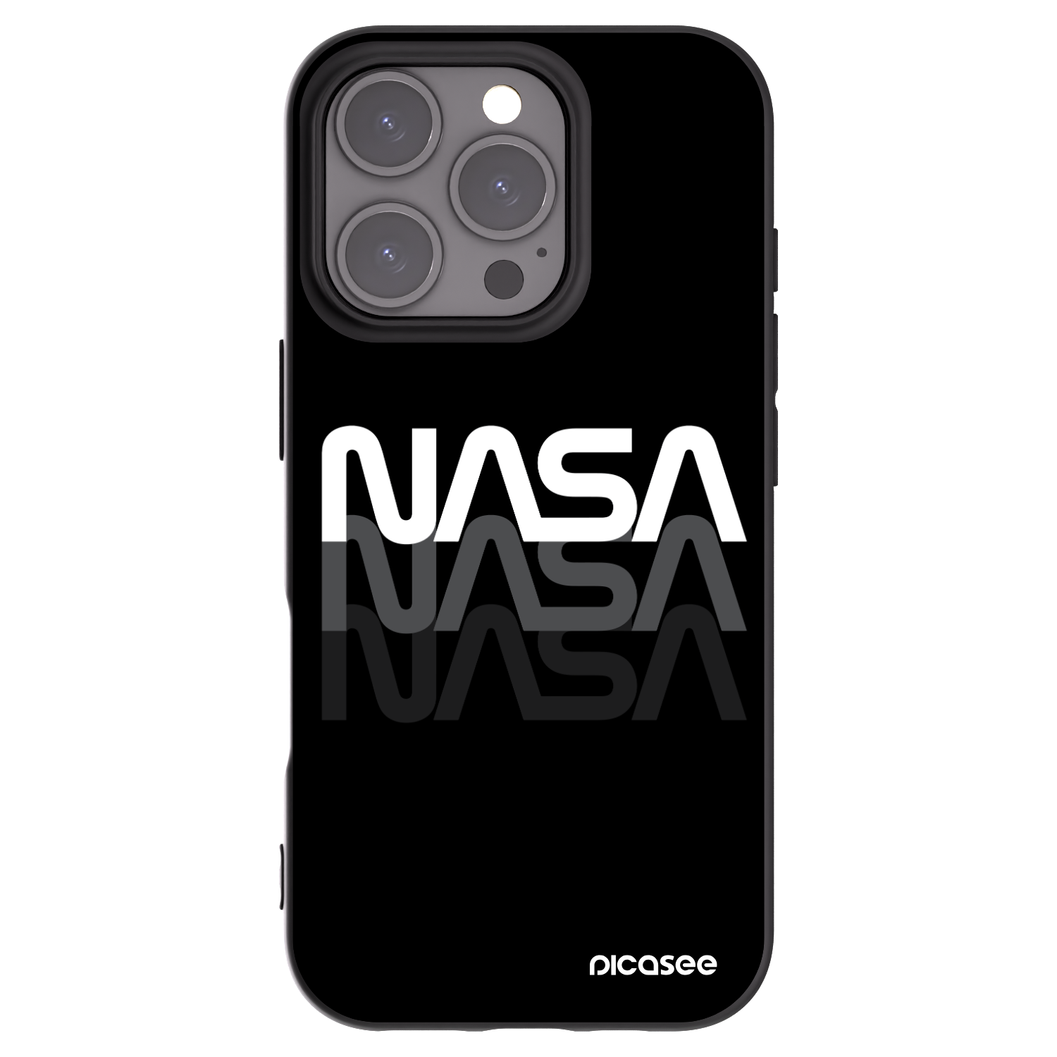 Picasee silikonski črni ovitek za Apple iPhone 16 Pro - NASA Triple