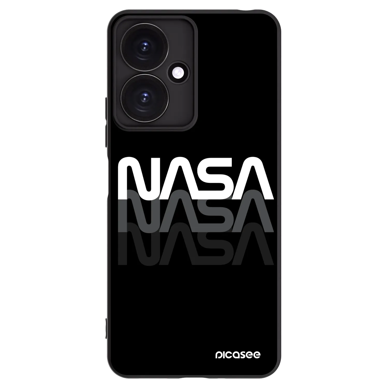 Picasee silikonski črni ovitek za Xiaomi Redmi 13C 5G - NASA Triple
