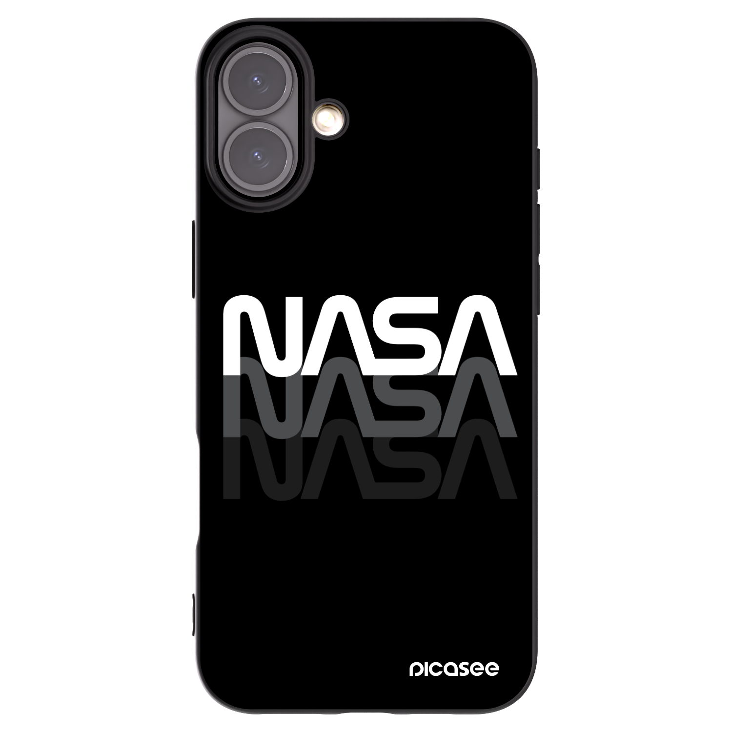 Picasee silikonski črni ovitek za Apple iPhone 16 Plus - NASA Triple