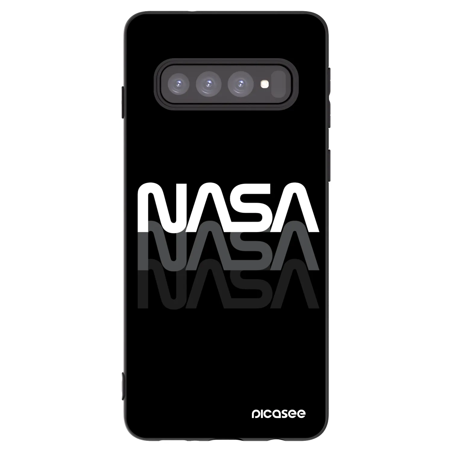 Picasee silikonski črni ovitek za Samsung Galaxy S10 G973 - NASA Triple