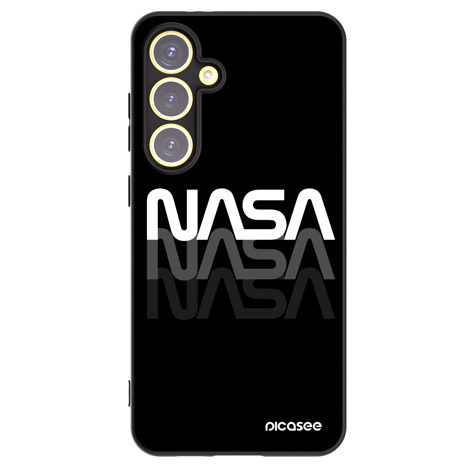 Picasee silikonski črni ovitek za Samsung Galaxy S24 FE S721B - NASA Triple