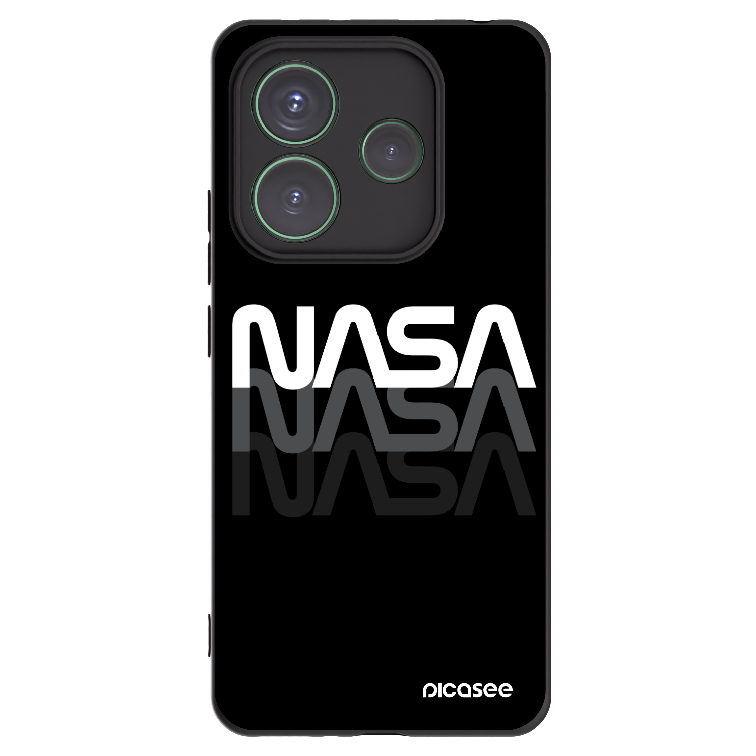 Picasee silikonski črni ovitek za Xiaomi Redmi Note 14 5G - NASA Triple