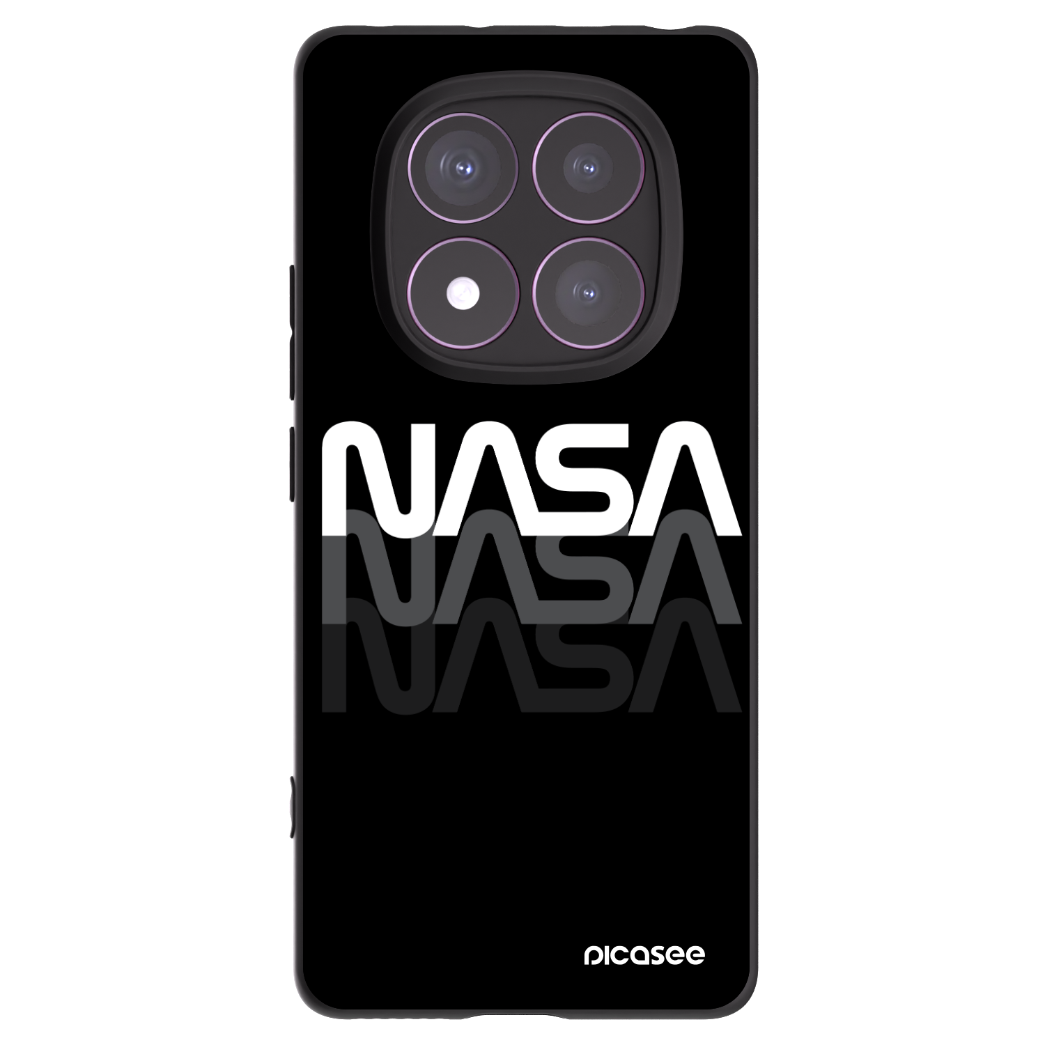 Picasee silikonski črni ovitek za Xiaomi Redmi Note 14 Pro 4G - NASA Triple