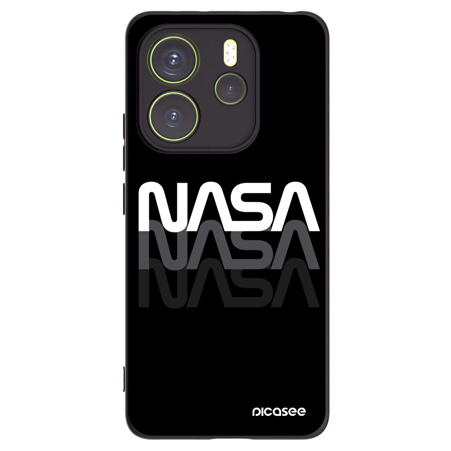Picasee silikonski črni ovitek za Xiaomi Redmi Note 14 4G - NASA Triple