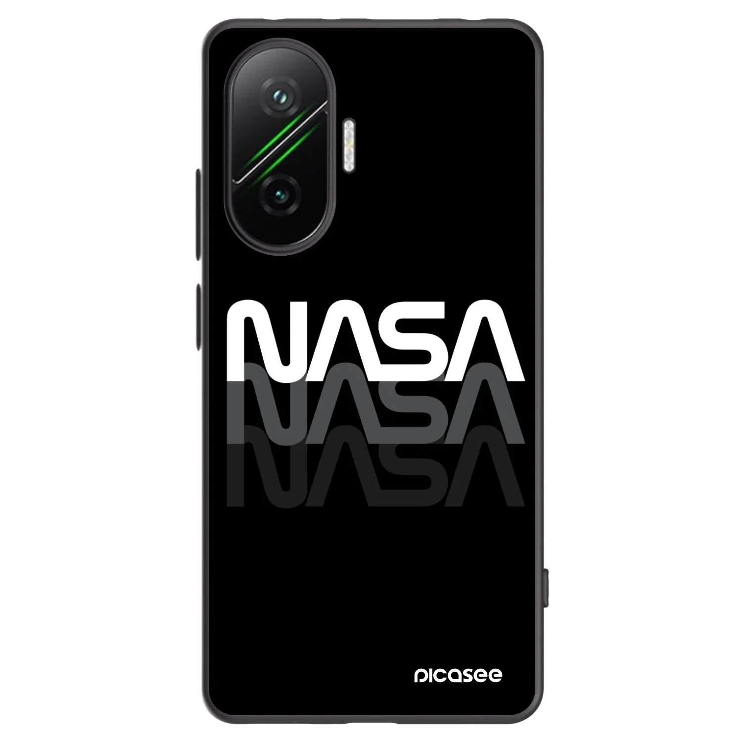 Picasee silikonski črni ovitek za Xiaomi Poco F7 5G - NASA Triple