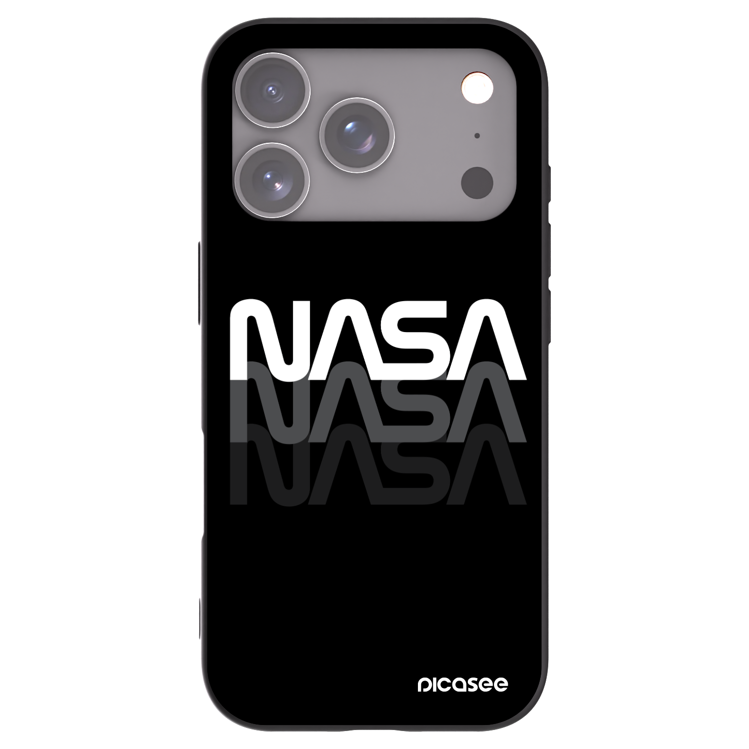 Picasee silikonski črni ovitek za Apple iPhone 17 Pro - NASA Triple