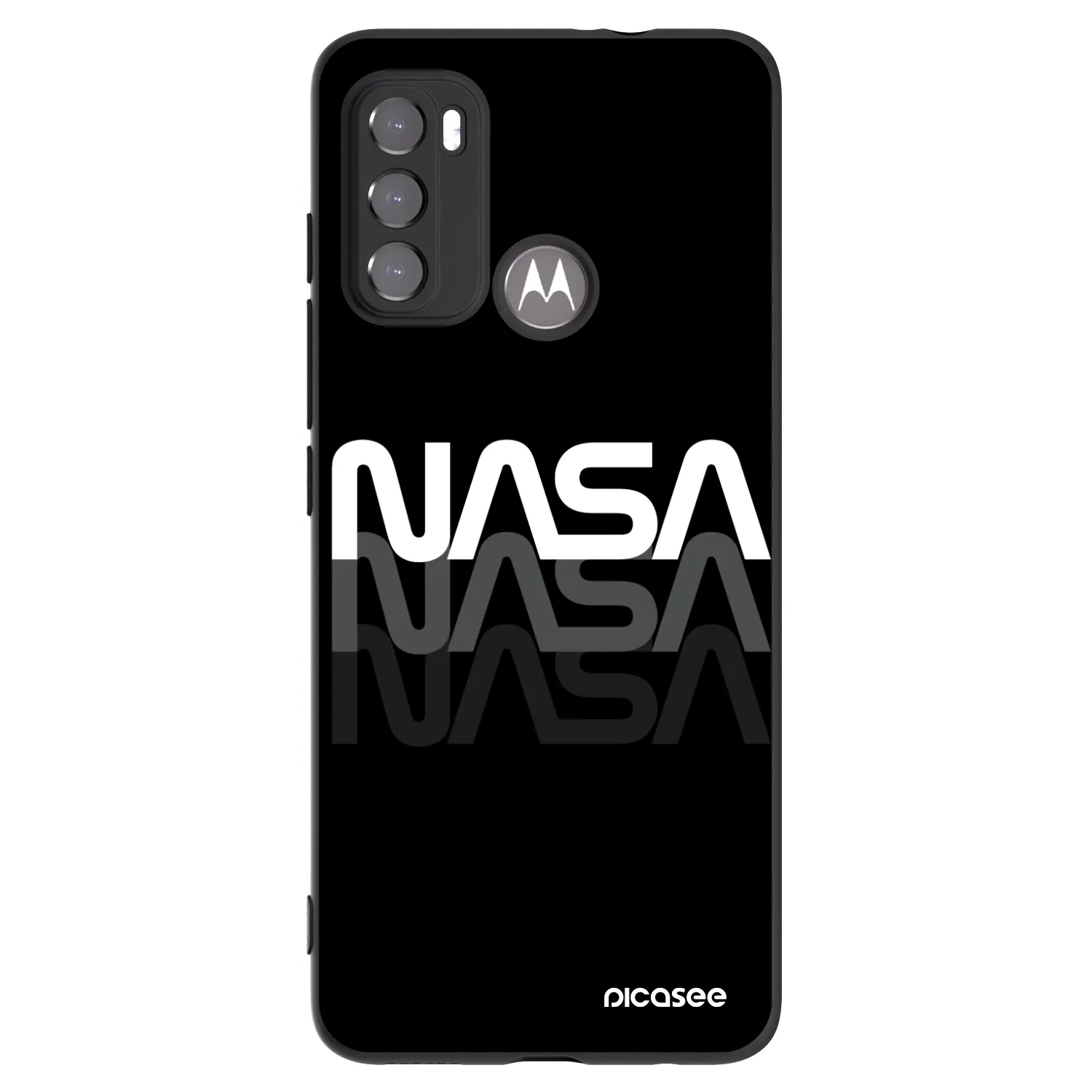 Picasee silikonski črni ovitek za Motorola Edge 60 5G - NASA Triple