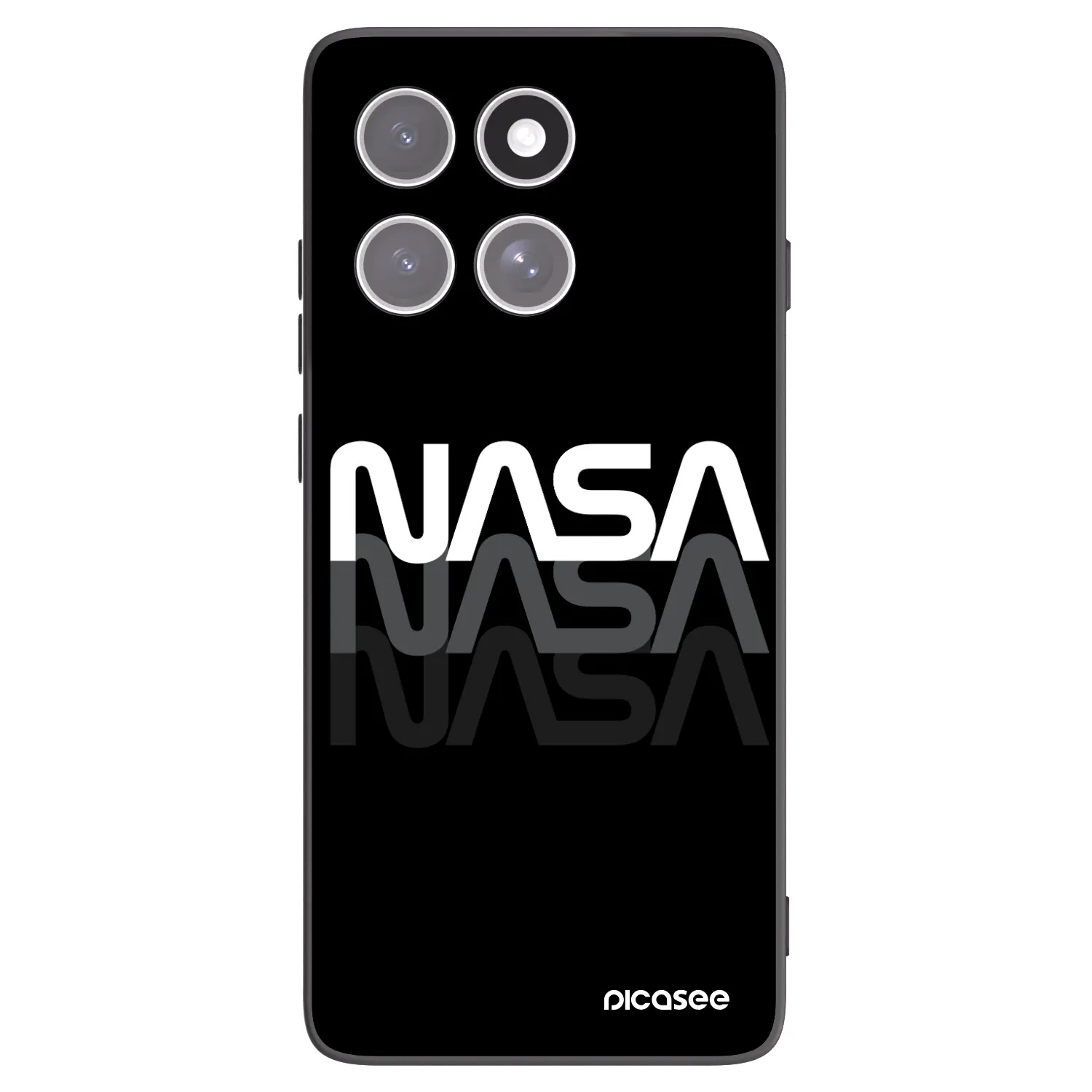 Picasee silikonski črni ovitek za Motorola Edge 60 Fusion - NASA Triple