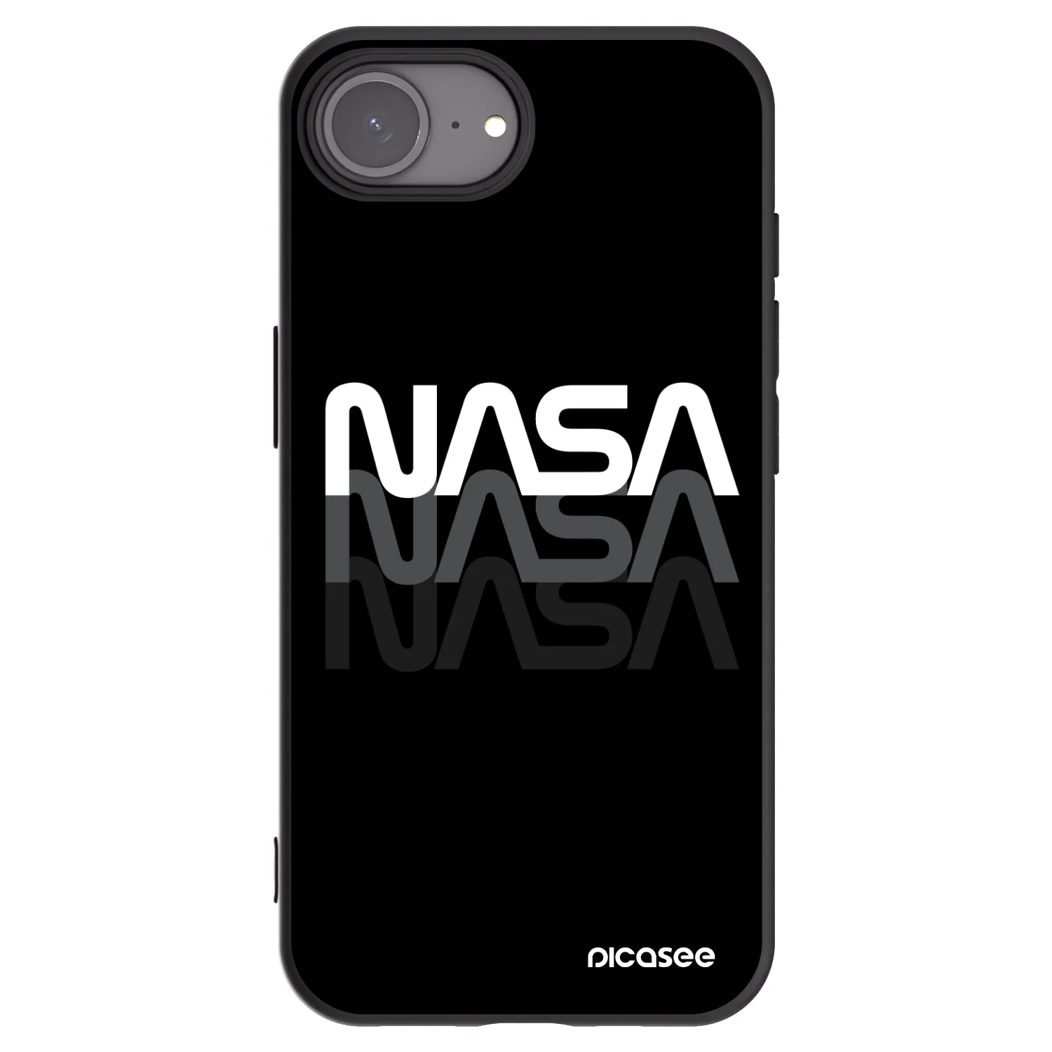 Picasee silikonski črni ovitek za Apple iPhone 17e - NASA Triple