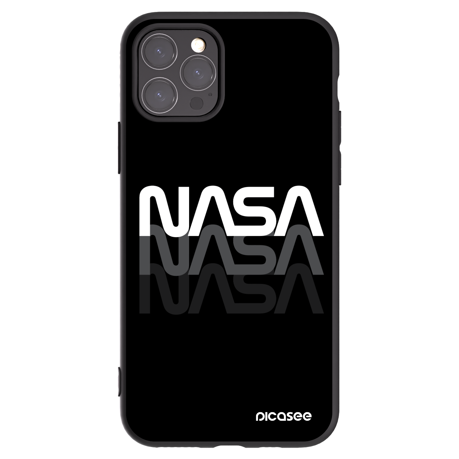 Picasee silikonski črni ovitek za Apple iPhone 11 Pro - NASA Triple