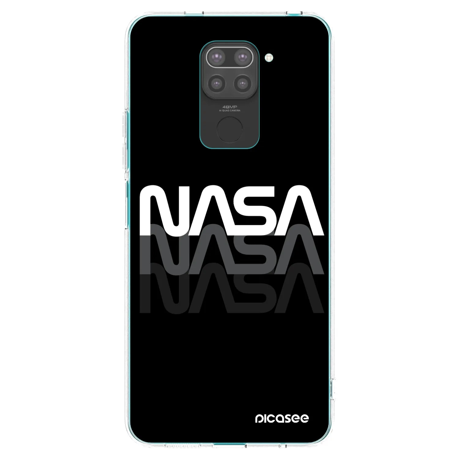 Picasee silikonski črni ovitek za Xiaomi Redmi Note 9 - NASA Triple