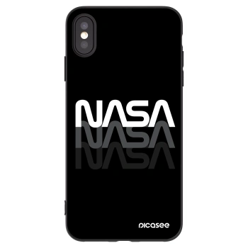 Picasee silikonski črni ovitek za Apple iPhone XS Max - NASA Triple