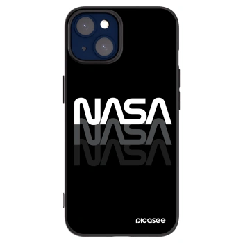 Picasee silikonski črni ovitek za Apple iPhone 14 - NASA Triple