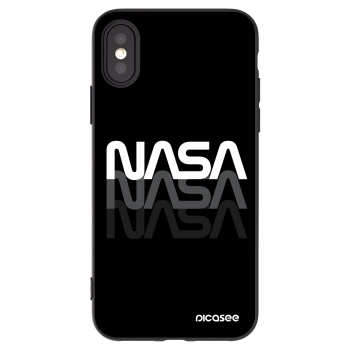 Picasee silikonski črni ovitek za Apple iPhone X/XS - NASA Triple