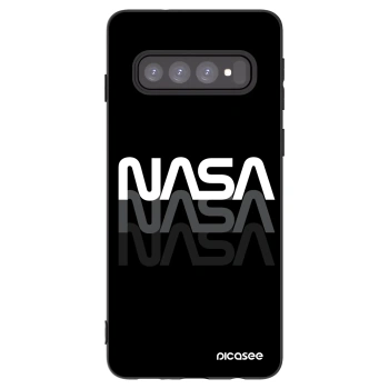 Picasee silikonski črni ovitek za Samsung Galaxy S10 G973 - NASA Triple