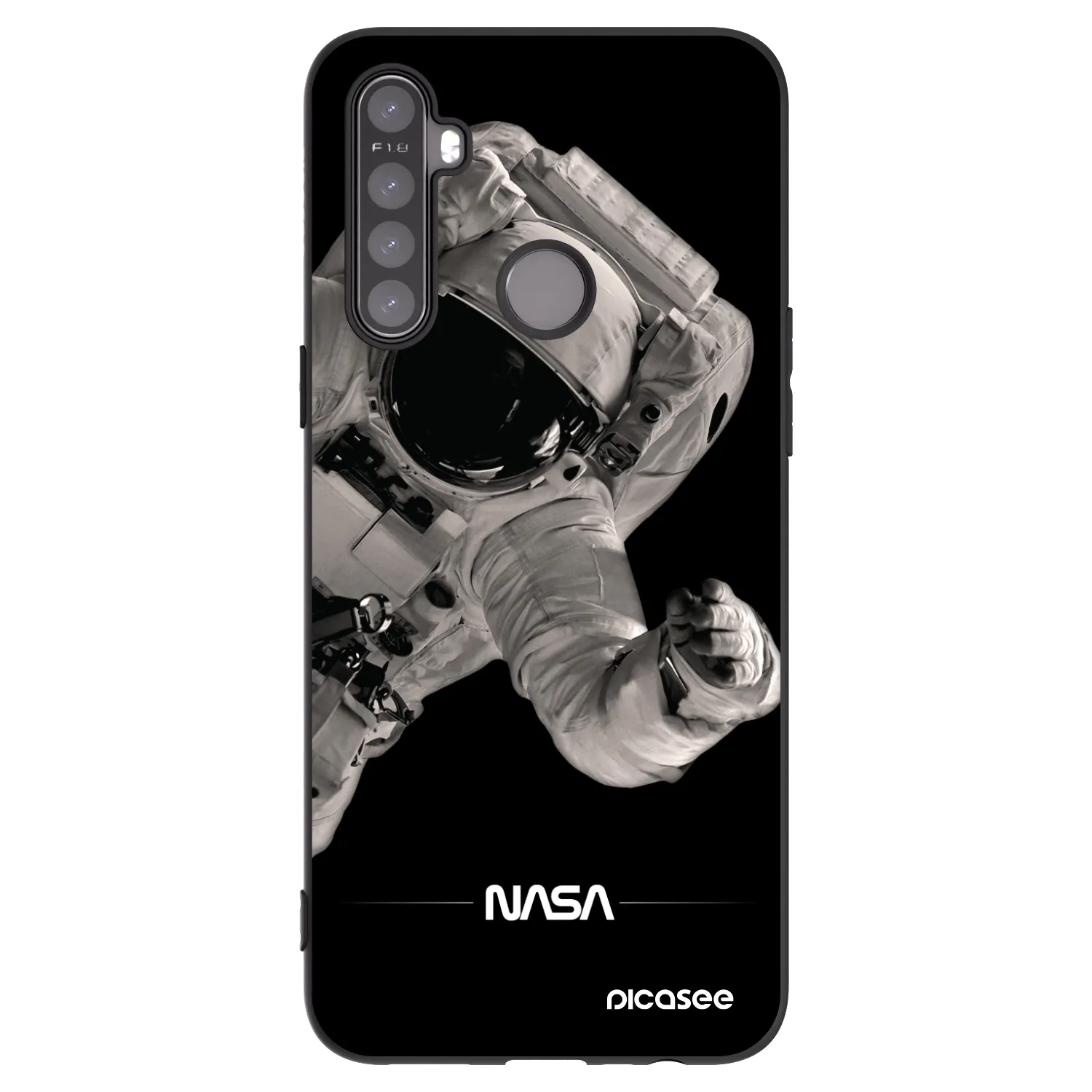 Picasee silikonski črni ovitek za Realme 6i - Astronaut Big