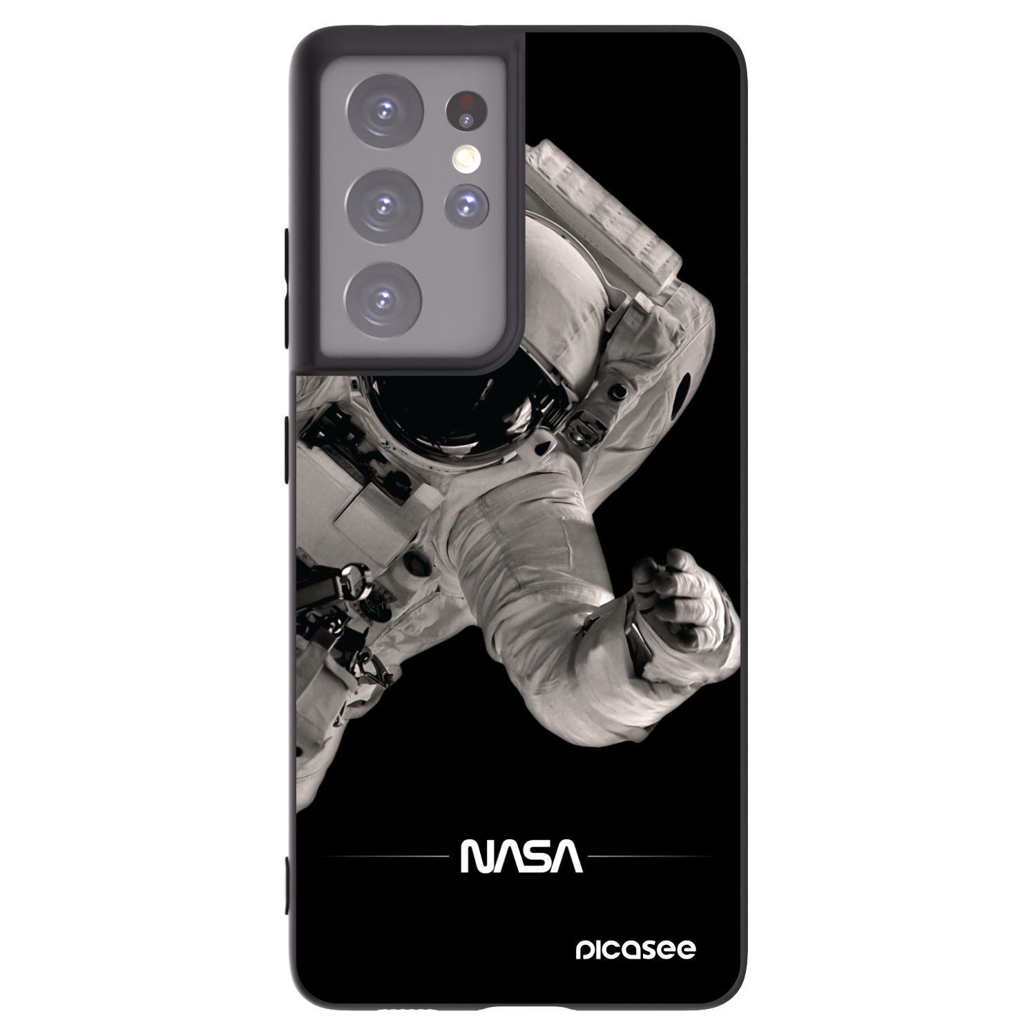 Picasee silikonski črni ovitek za Samsung Galaxy S21 Ultra 5G G998B - Astronaut Big