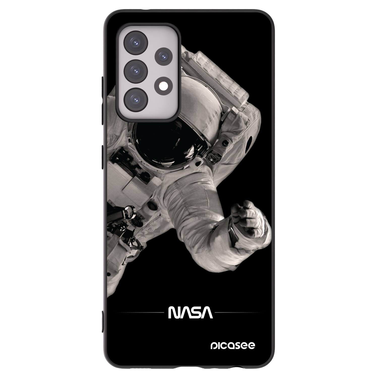 Picasee silikonski črni ovitek za Samsung Galaxy A52 5G A525F - Astronaut Big