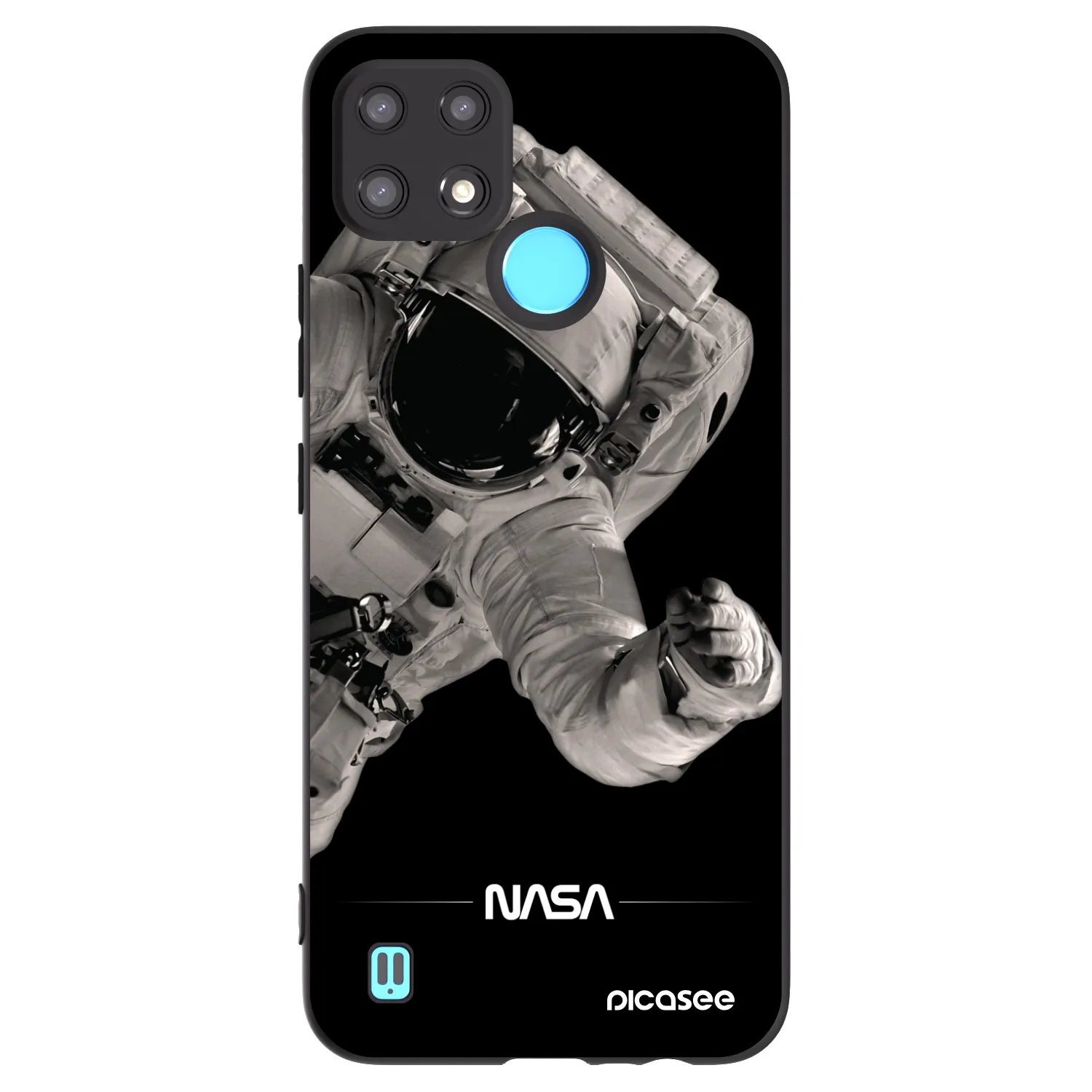 Picasee silikonski črni ovitek za Realme C21 - Astronaut Big
