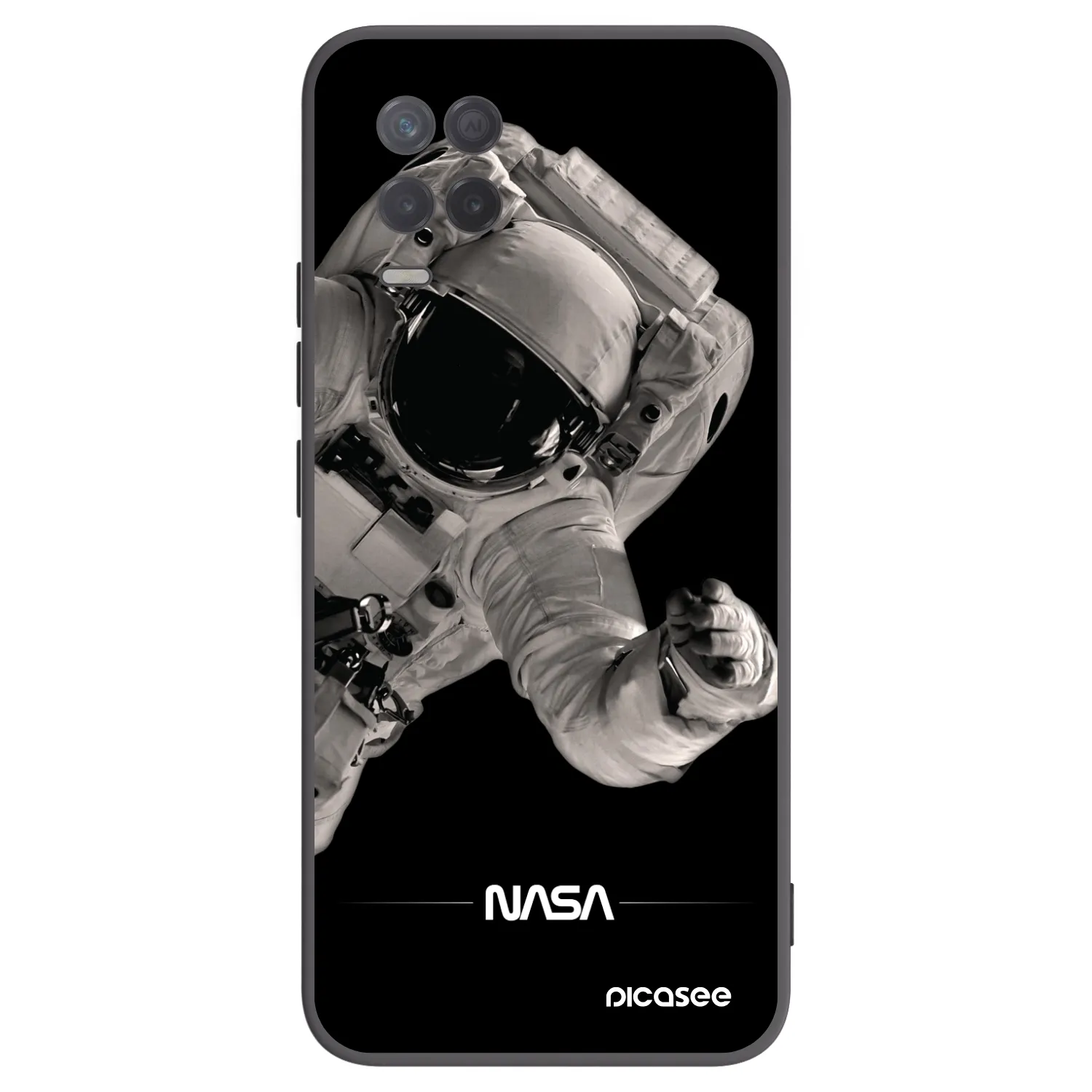 Picasee silikonski črni ovitek za Realme 8 5G - Astronaut Big