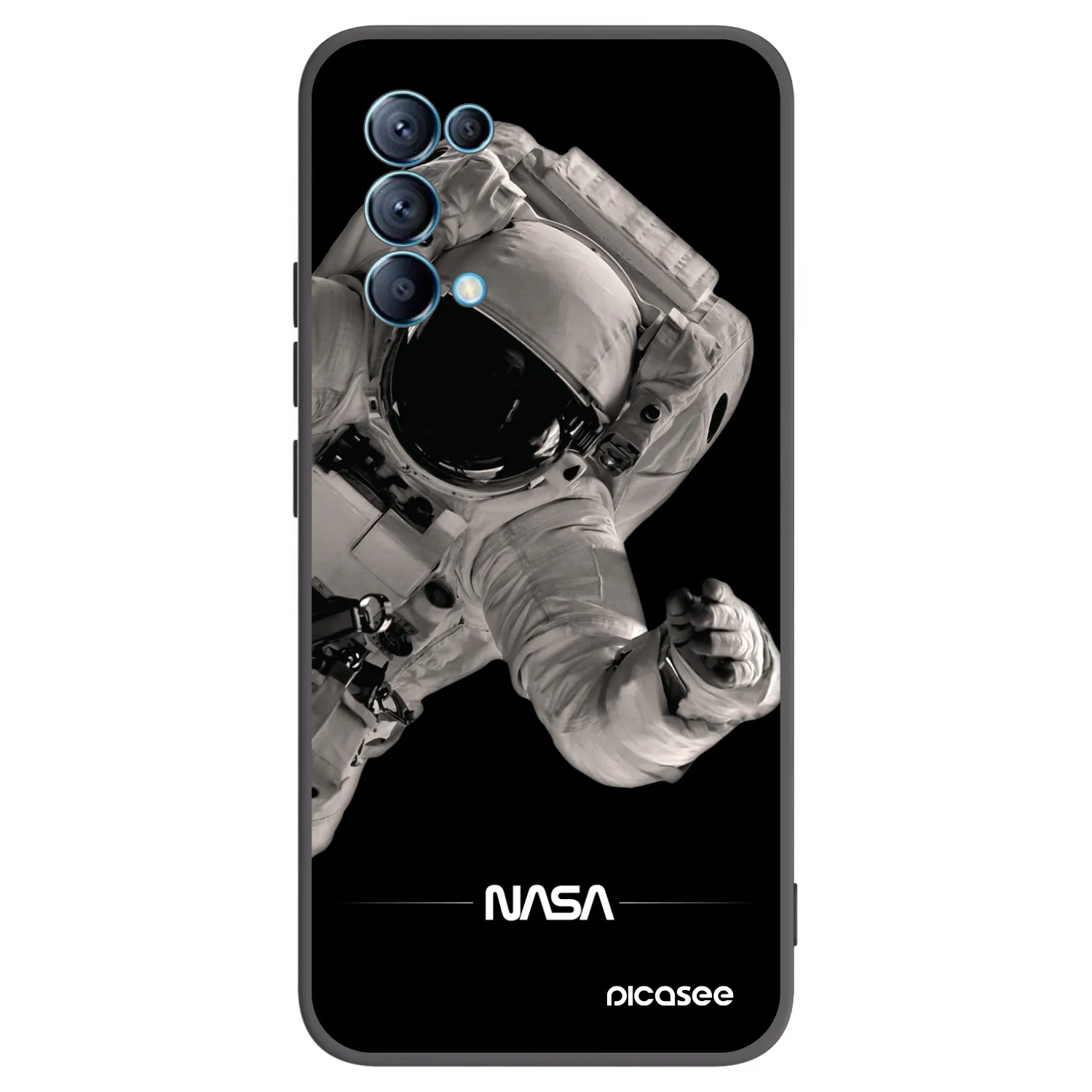 Picasee silikonski črni ovitek za OPPO Reno 5 5G - Astronaut Big