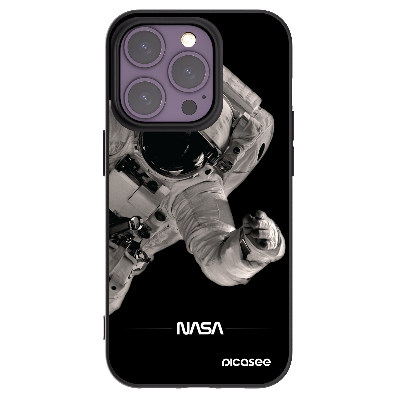 Picasee silikonski črni ovitek za Apple iPhone 14 Pro - Astronaut Big
