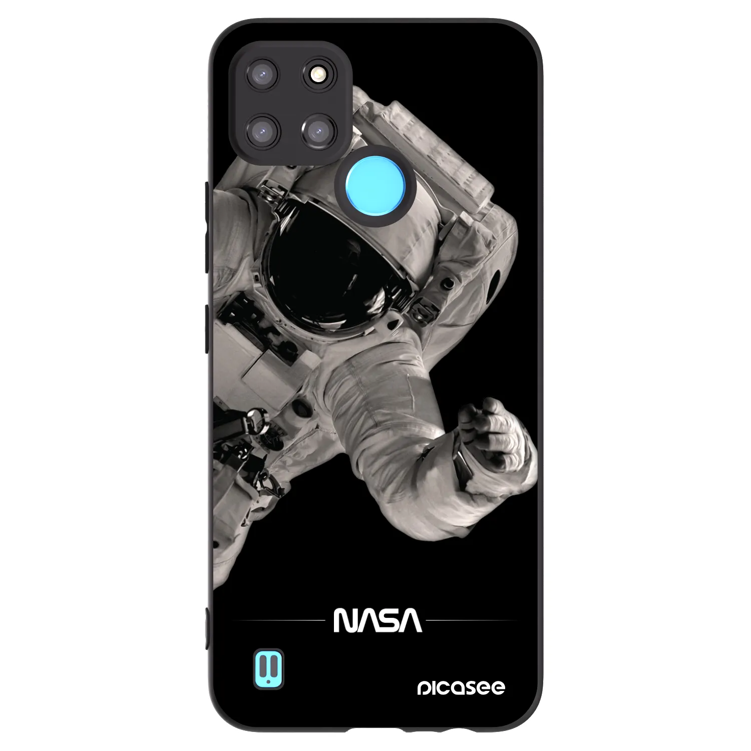 Picasee silikonski črni ovitek za Realme C21Y - Astronaut Big
