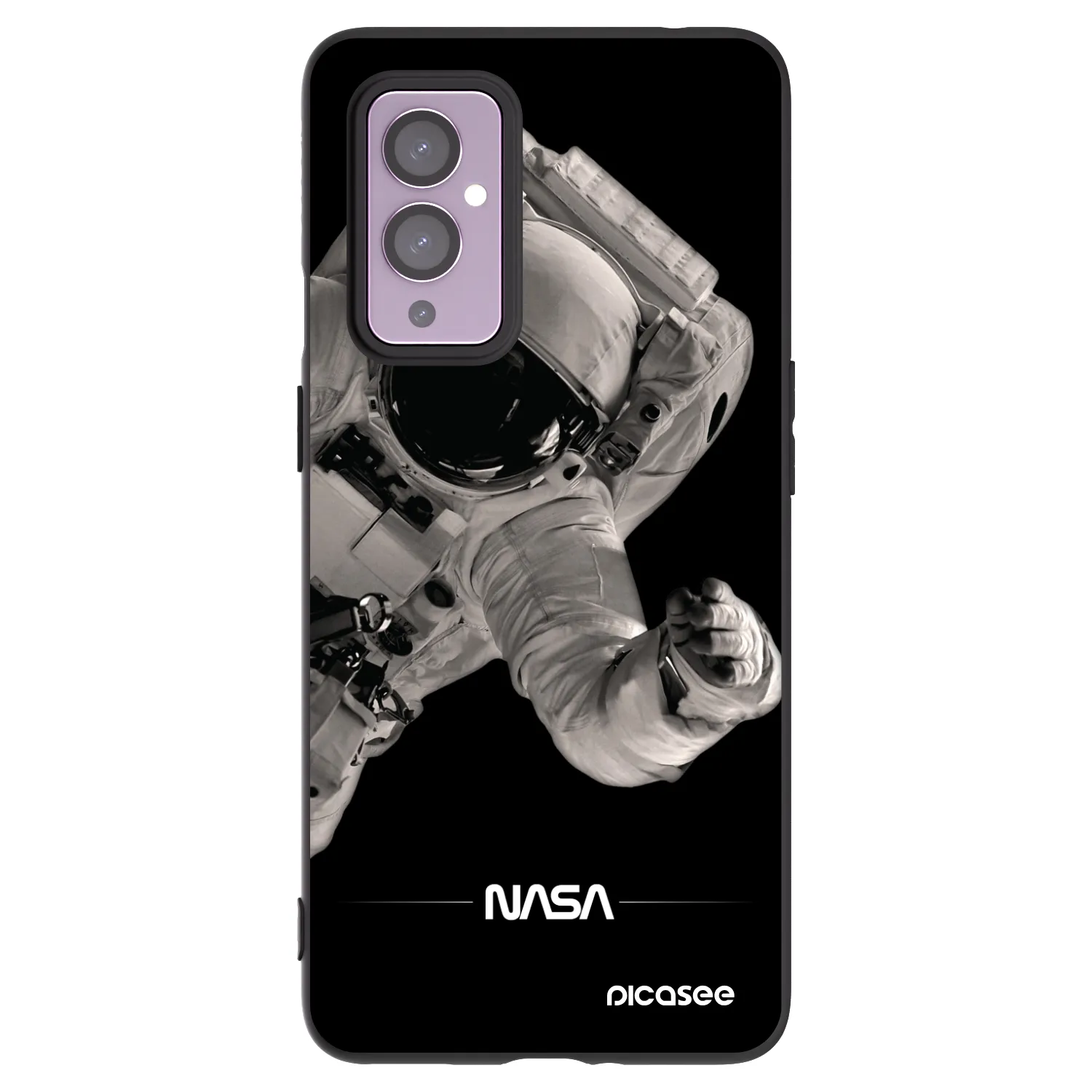 Picasee silikonski črni ovitek za OnePlus 9 - Astronaut Big