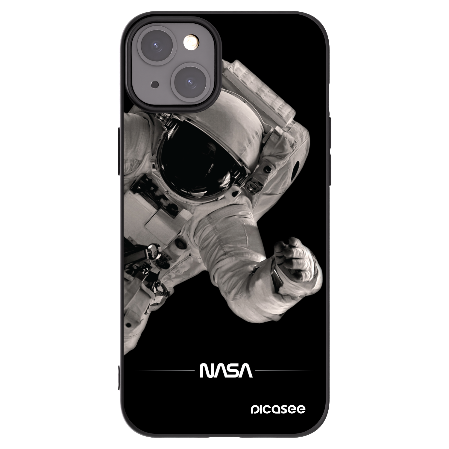 Picasee silikonski črni ovitek za Apple iPhone 15 Plus - Astronaut Big